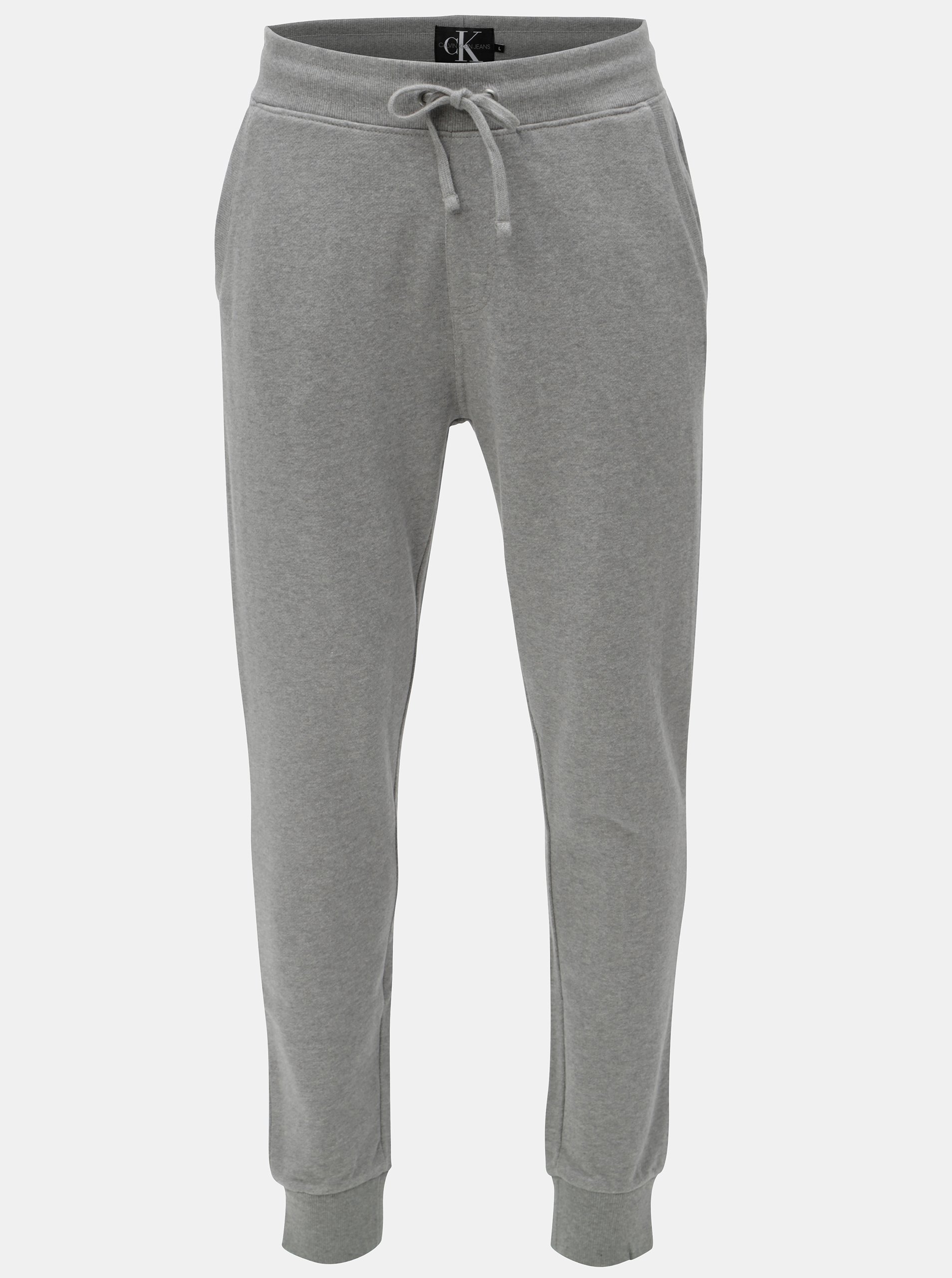 Šedé pánské tepláky Calvin Klein Jeans
