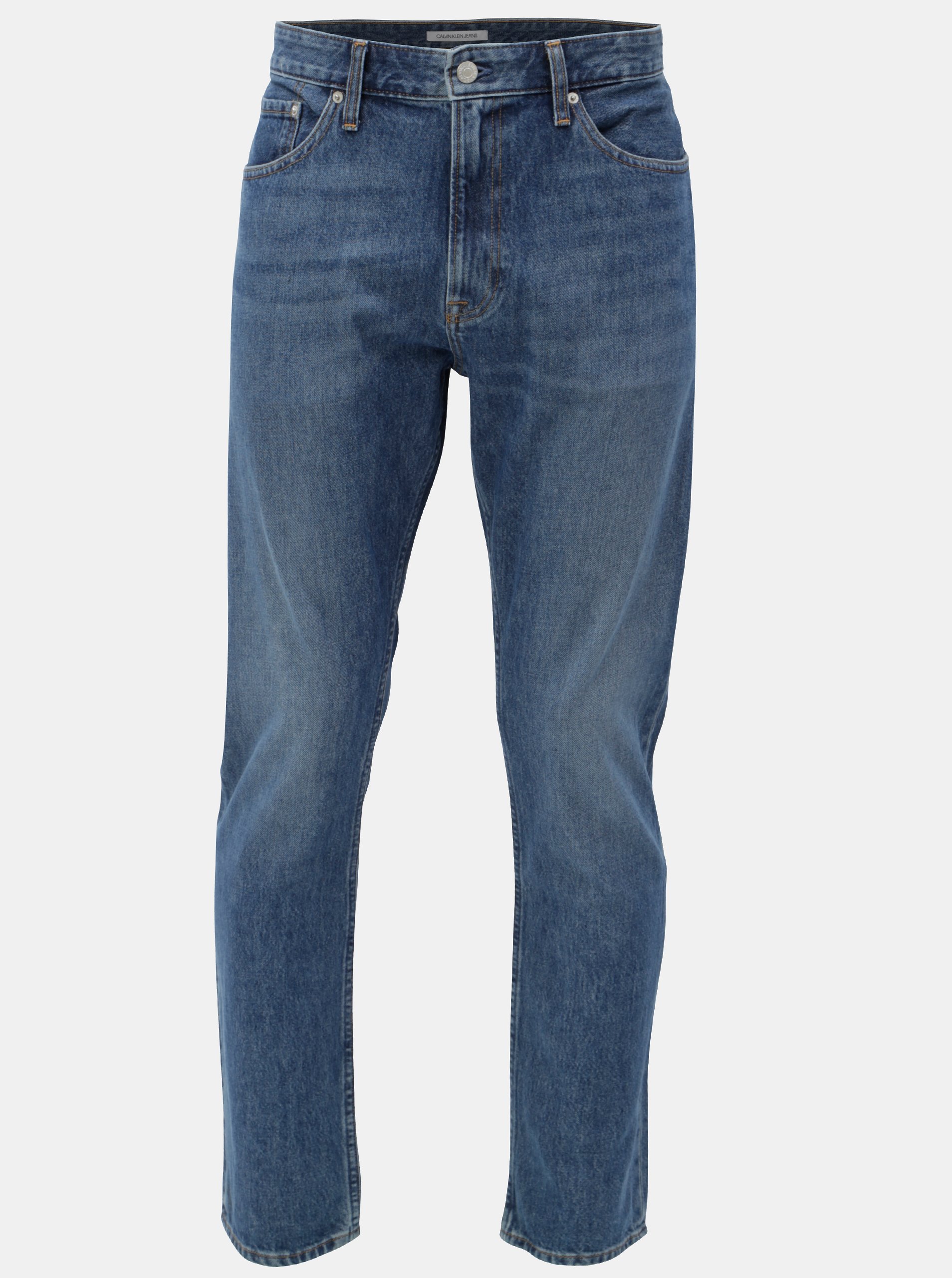 Modré pánské džíny s koženou nášivkou Calvin Klein Jeans
