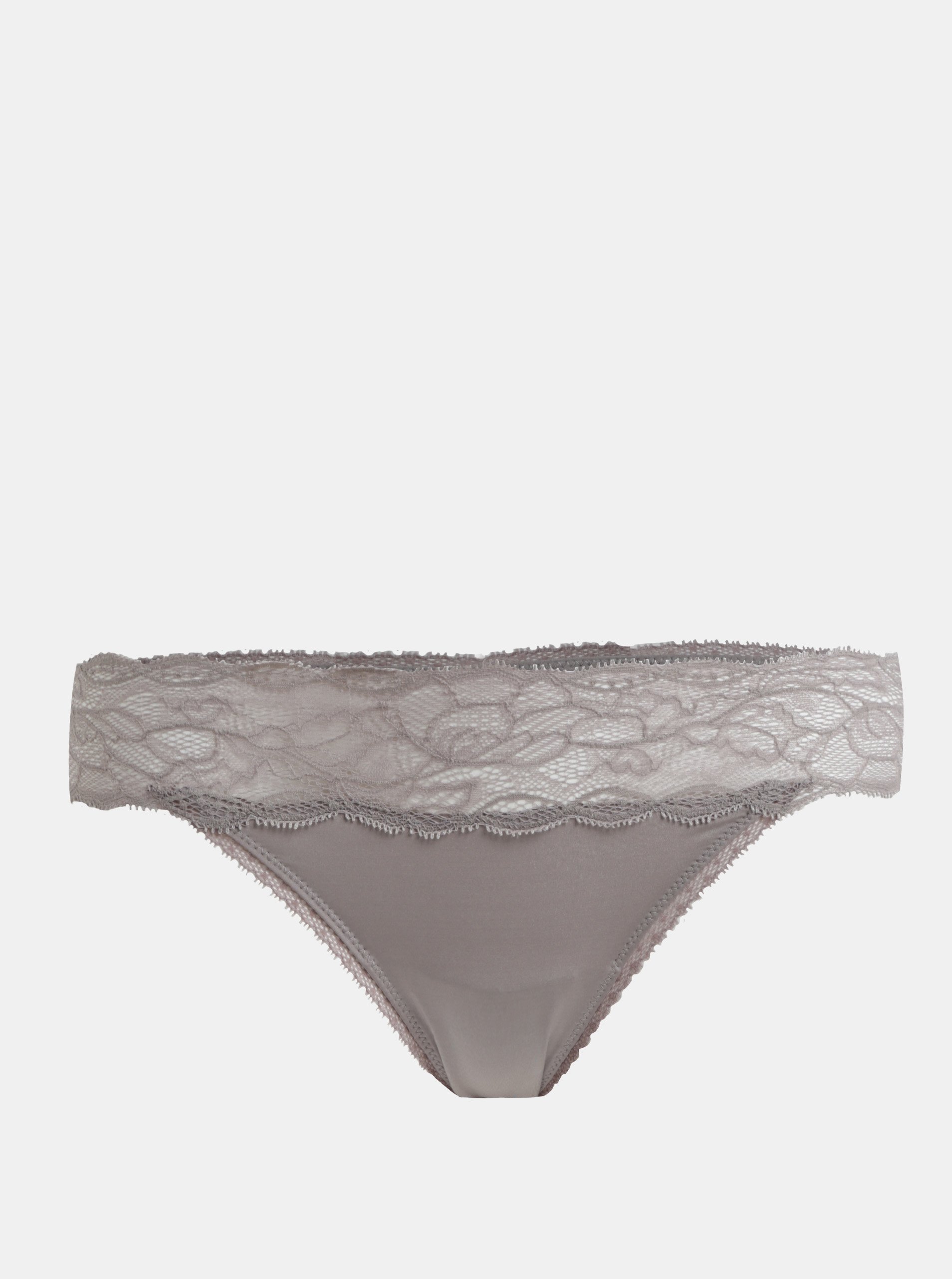 Šedé kalhotky s krajkovým lemem Calvin Klein Underwear