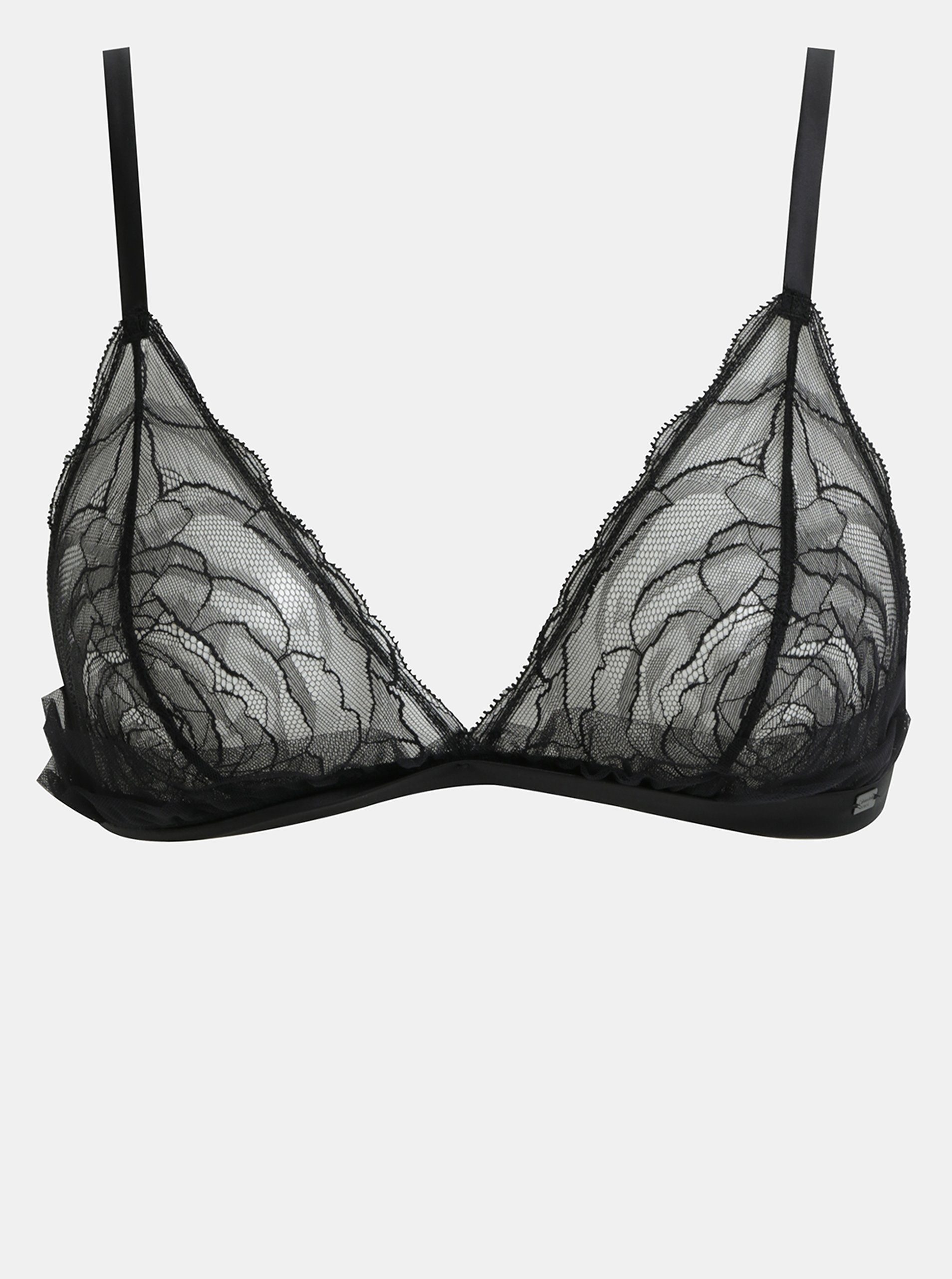 Černá krajková průsvitná podprsenka Calvin Klein Underwear