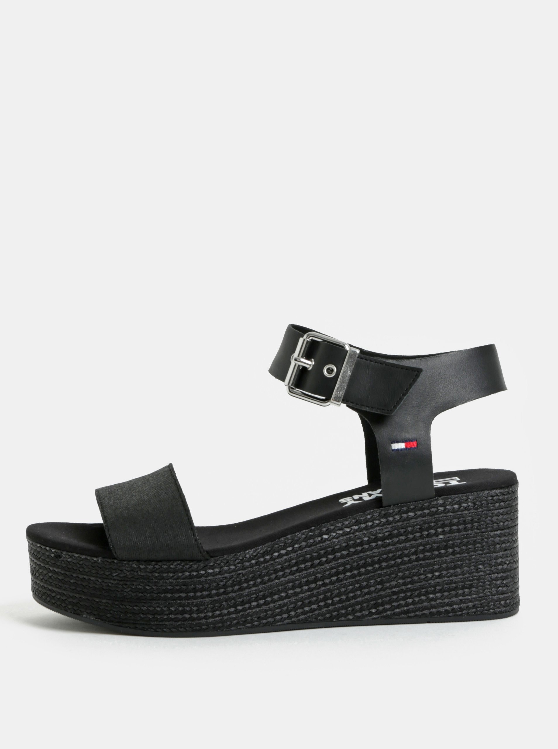 Černé dámské sandály na klínku Tommy Hilfiger