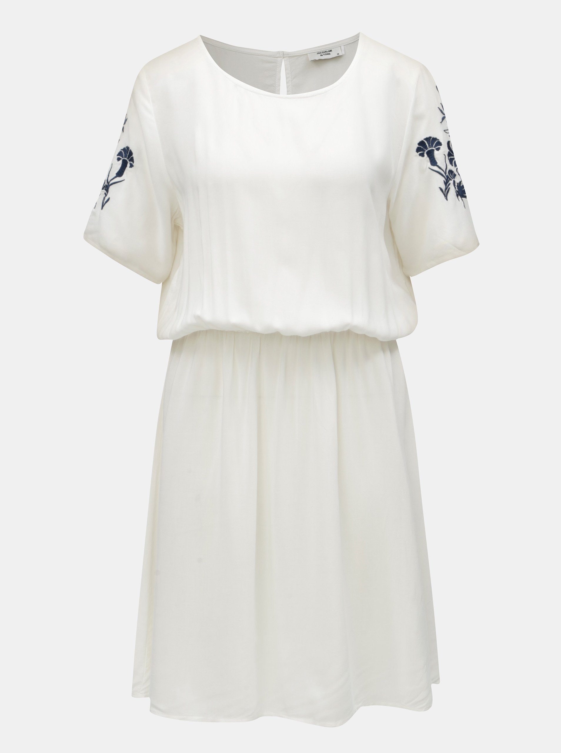 Modro-bílé šaty s výšivkou Jacqueline de Yong Eskild