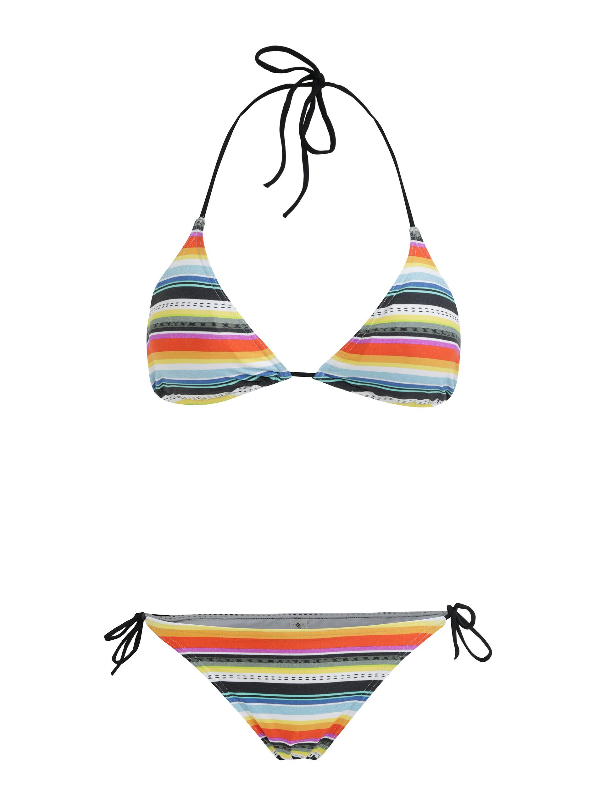Žluto-modré dámské pruhované dvoudílné plavky Rip Curl