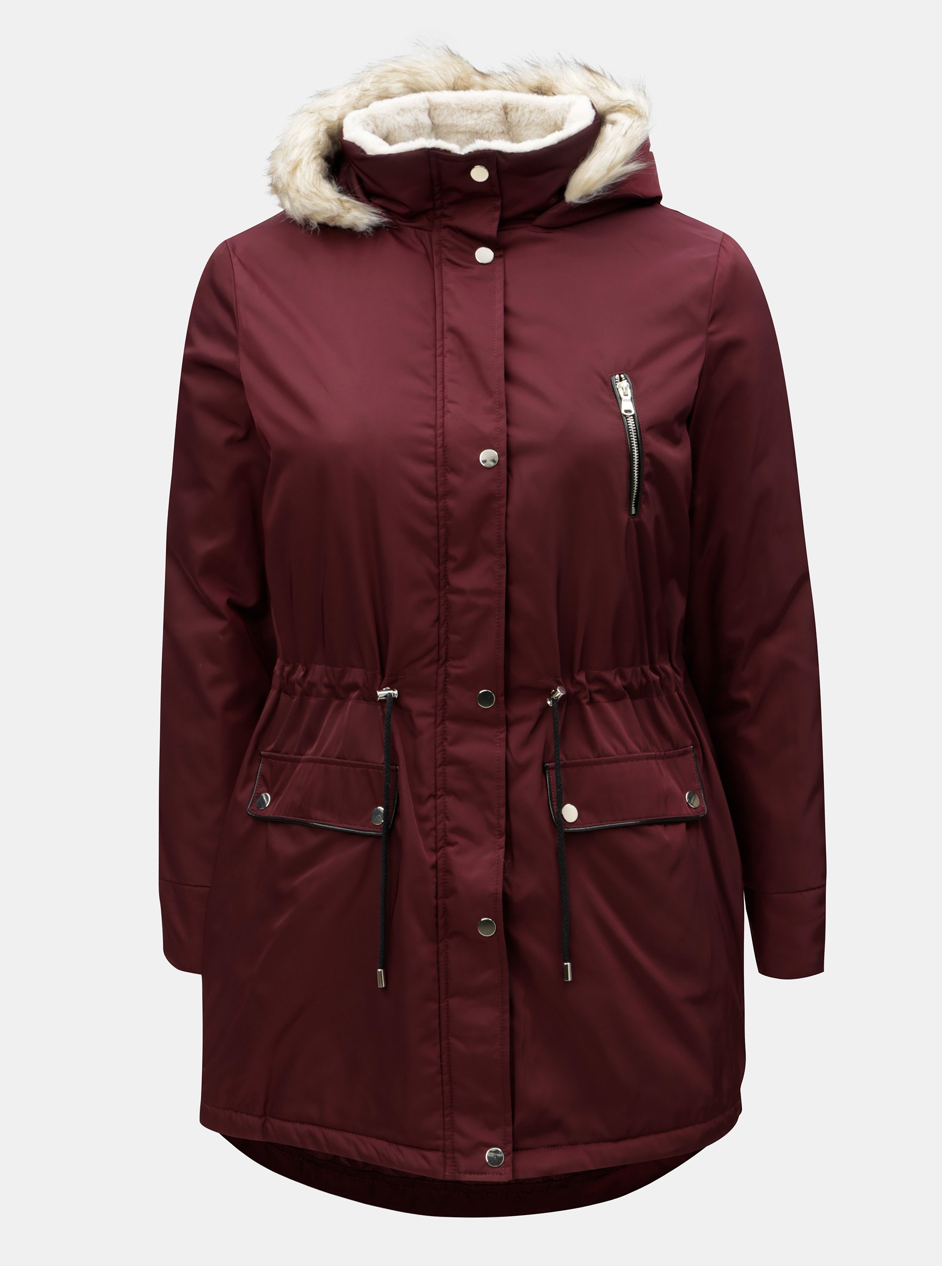 Vínová zimní parka Dorothy Perkins Curve
