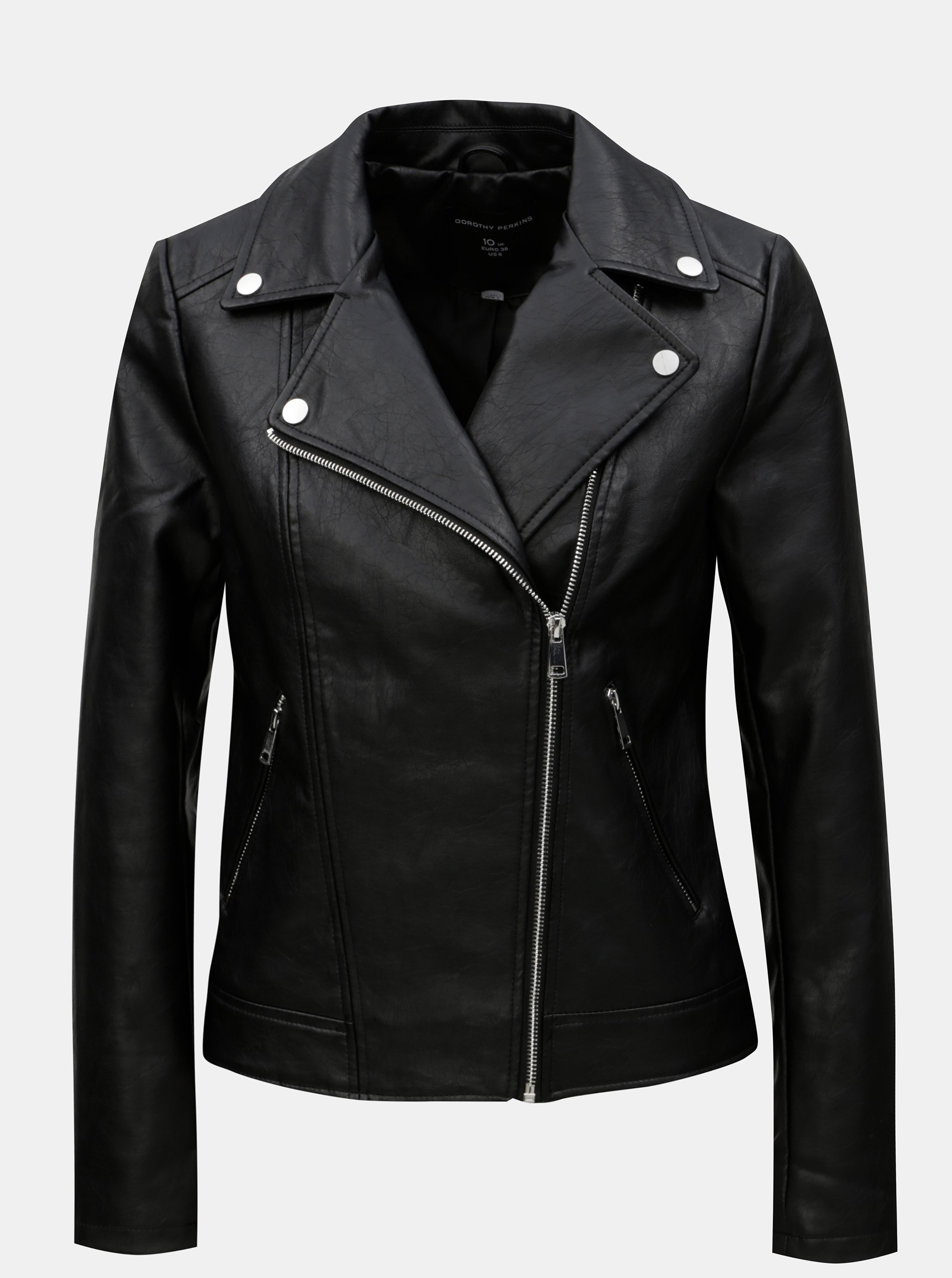 Černý koženkový křivák Dorothy Perkins