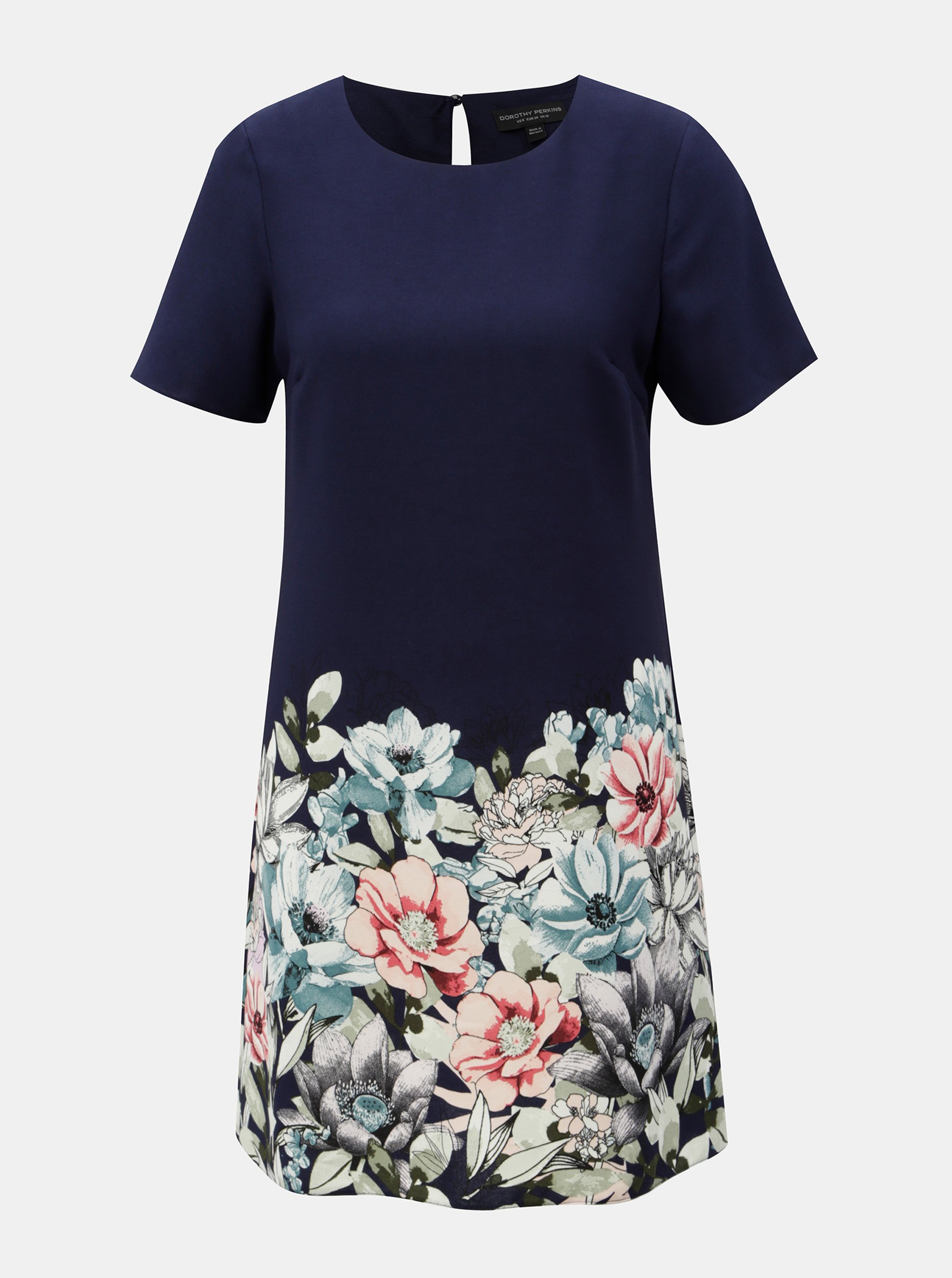 Tmavě modré vzorované minišaty Dorothy Perkins