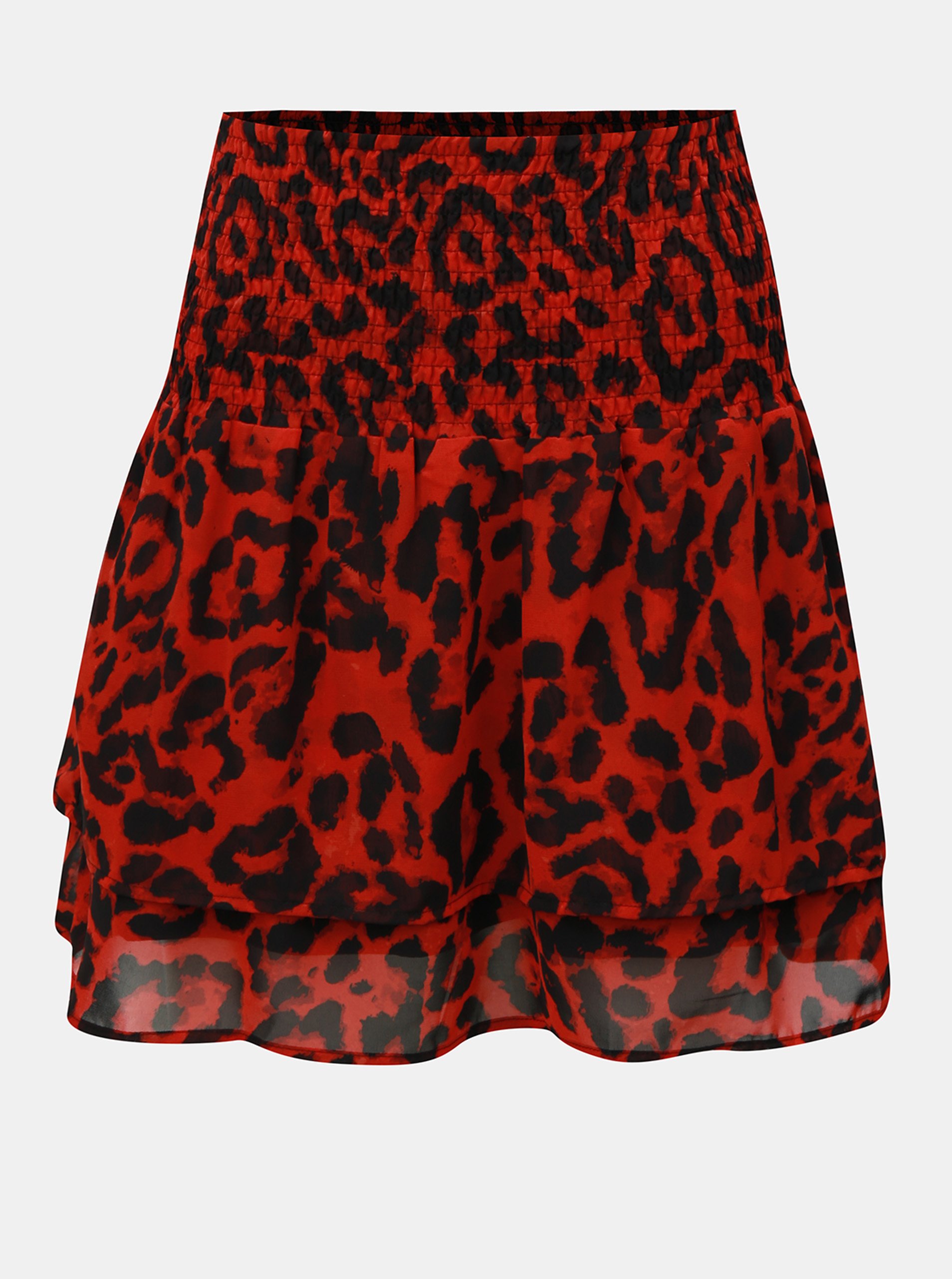 černo-červená vzorovaná sukně s pružnou gumou v pase Noisy May Jean