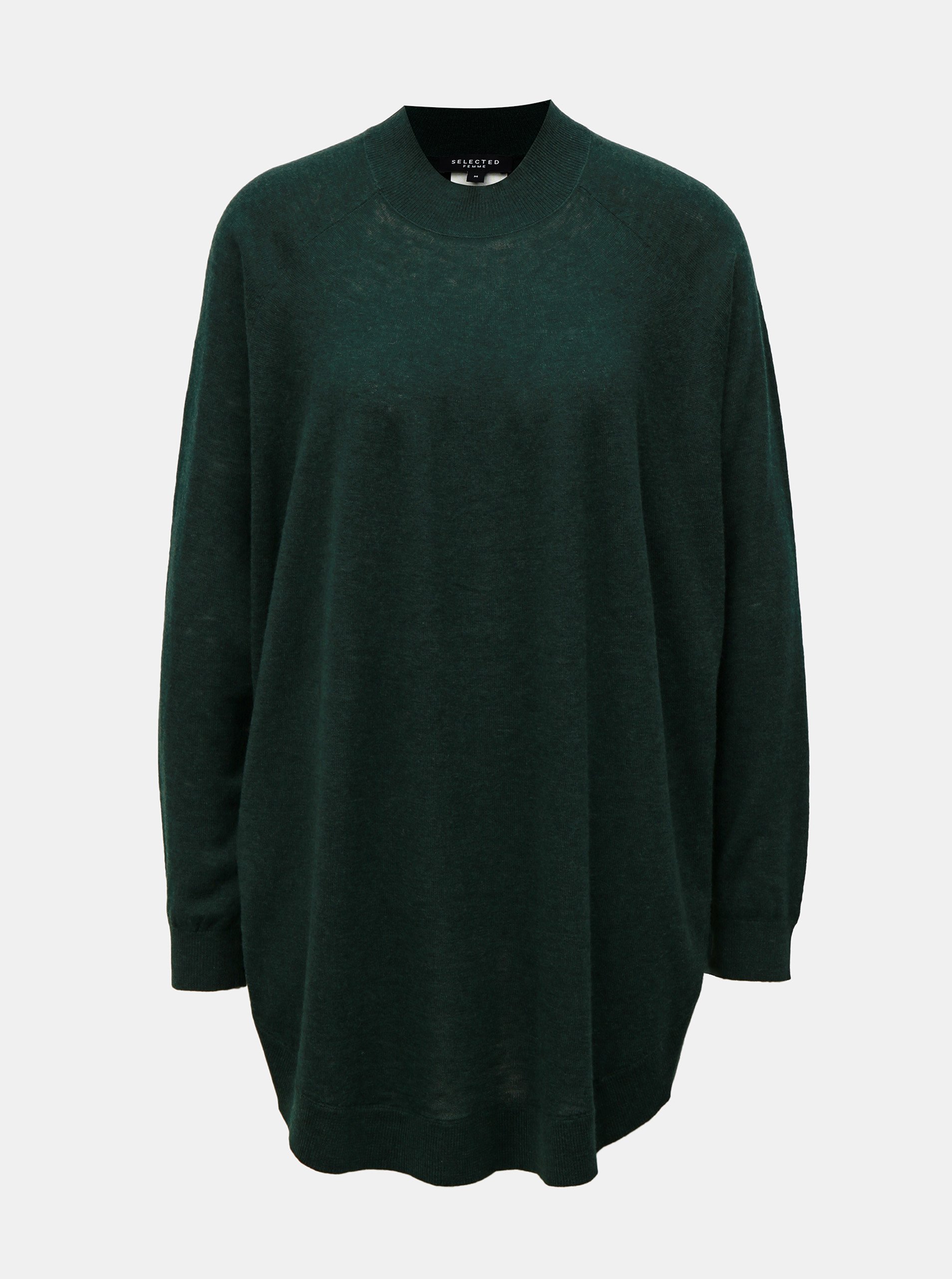 Zelený oversize vlněný svetr Selected Femme