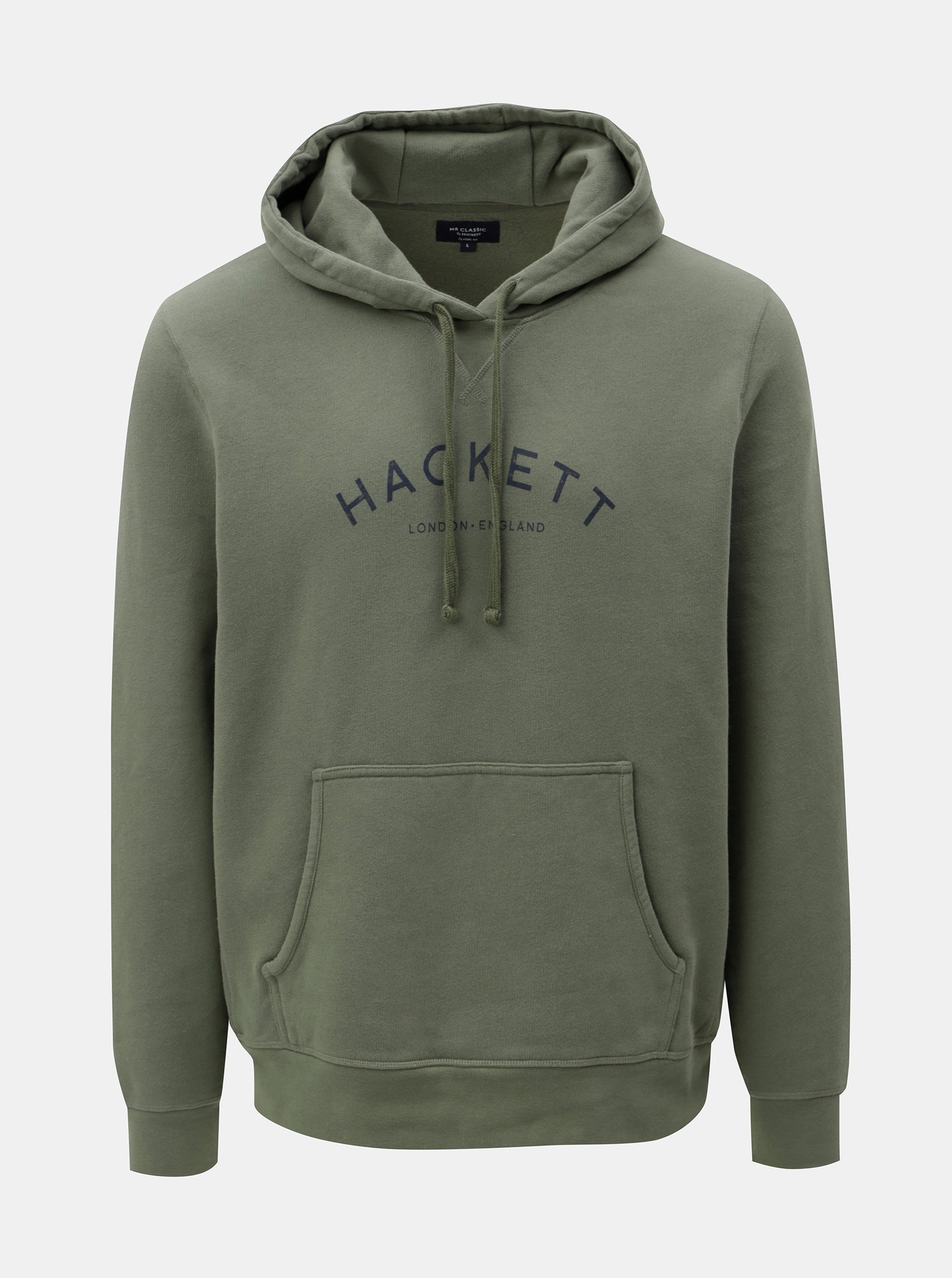 Khaki classic fit mikina s kapucí Hackett London