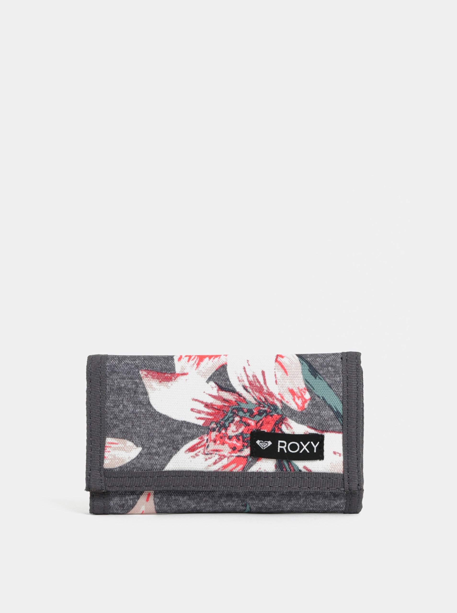 Šedá vzorovaná peněženka Roxy Charcoal