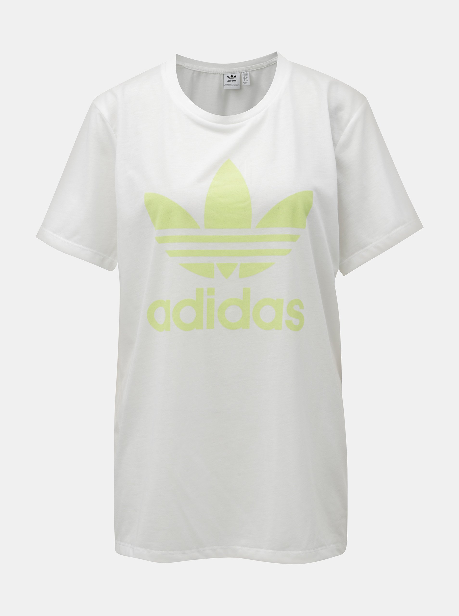 Bílé dámské volné tričko s logem adidas Originals