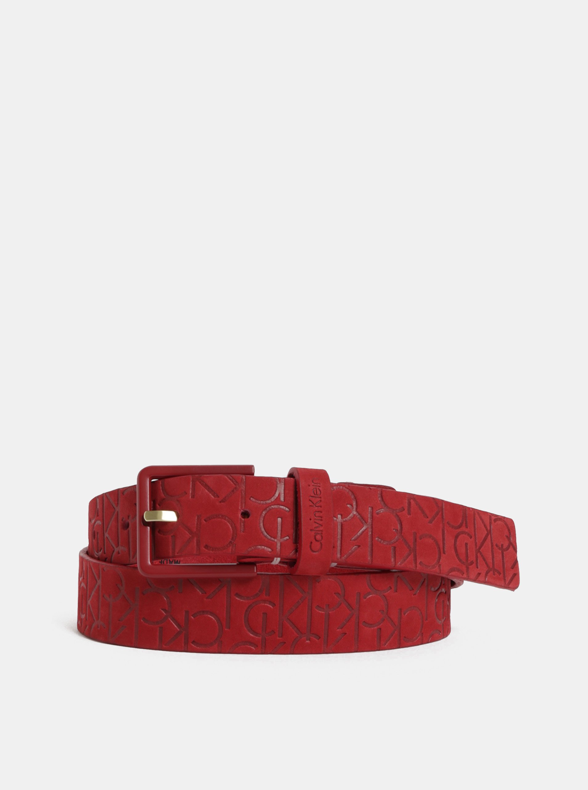 Červený dámský kožený pásek Calvin Klein Jeans