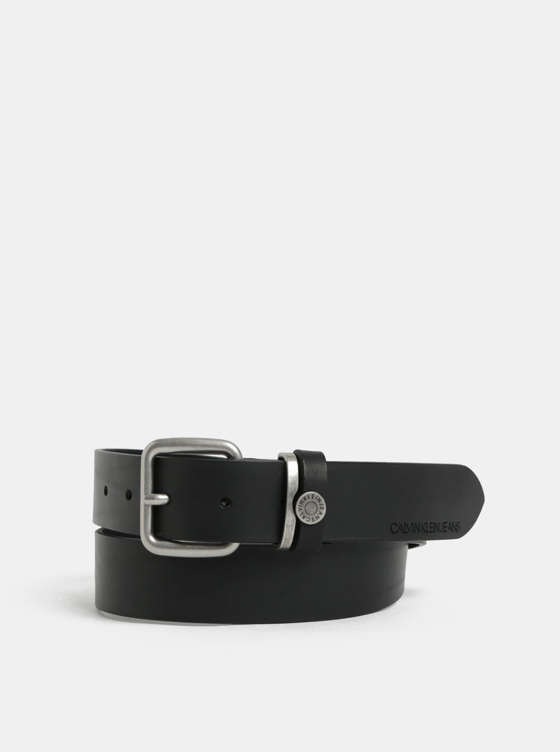 Černý pánský kožený pásek Calvin Klein Jeans