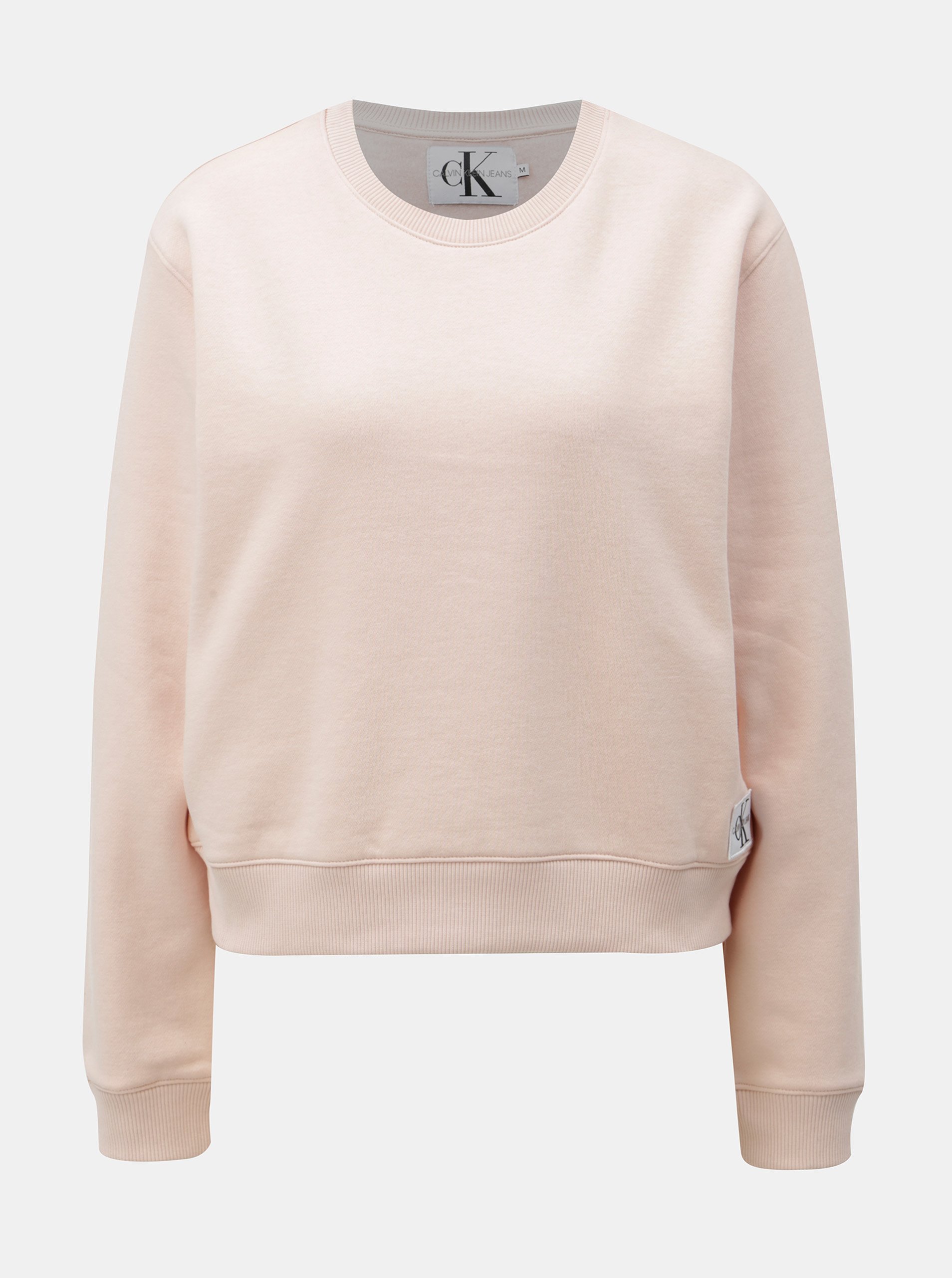 Růžová dámská mikina s nášivkou Calvin Klein Jeans