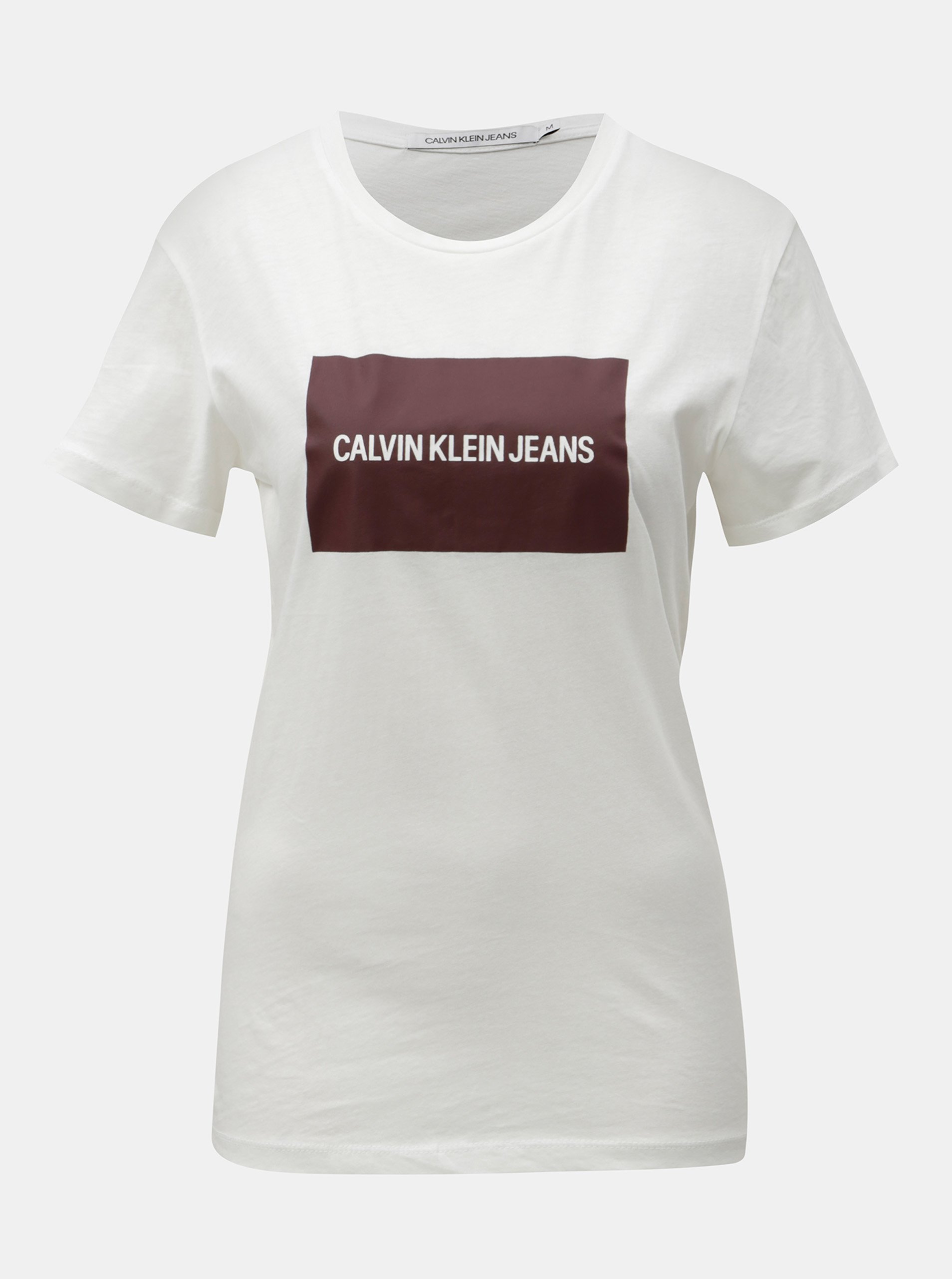 Bílé dámské tričko s potiskem Calvin Klein Jeans