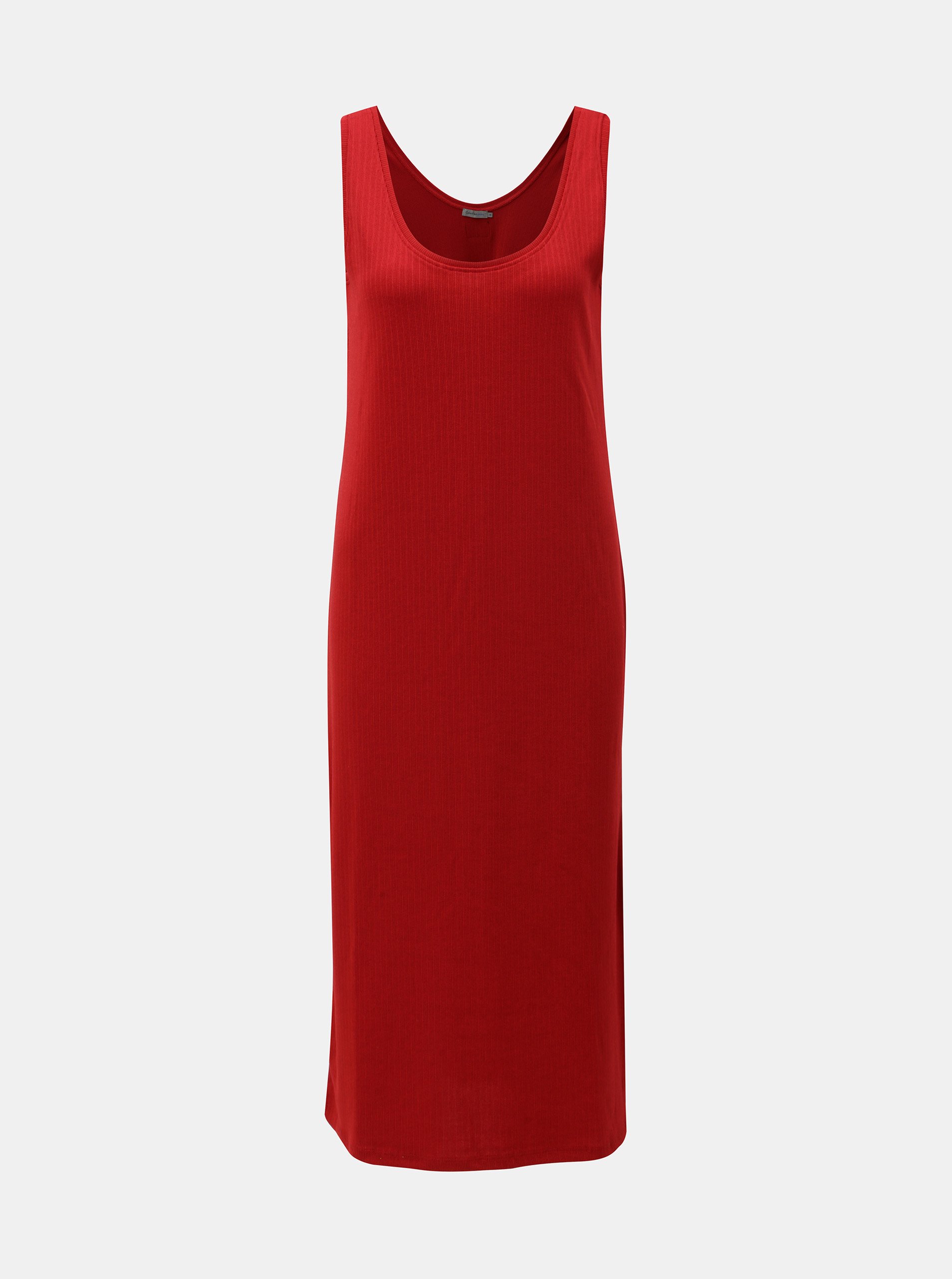Červené šaty s rozparkem Calvin Klein Jeans