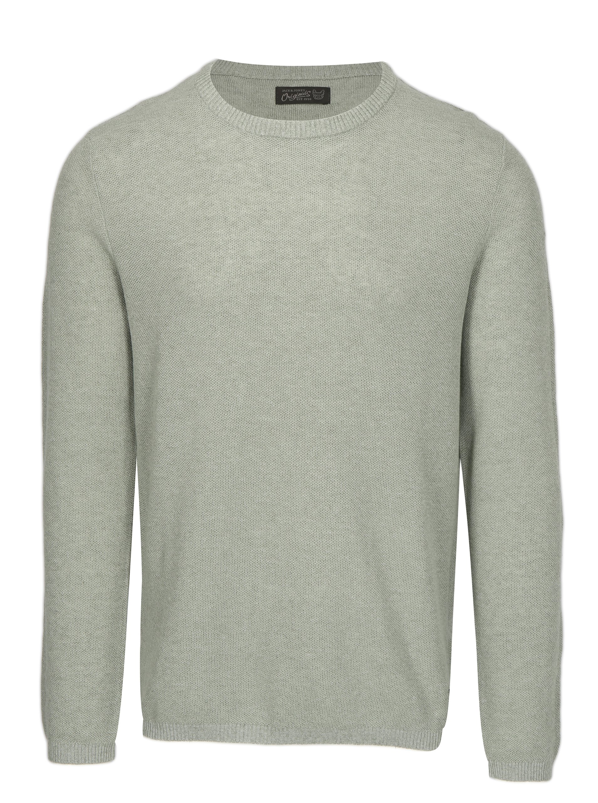Světle zelený žíhaný svetr s příměsí lnu Jack & Jones Originals Orlito