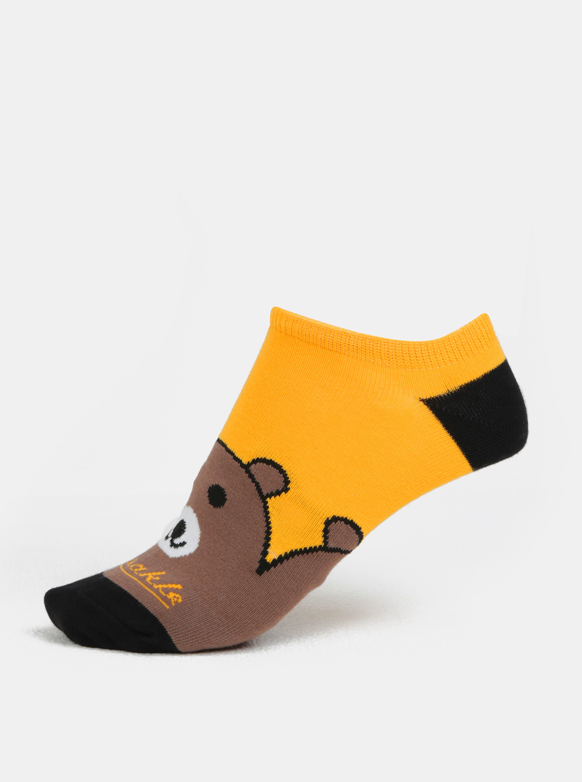 Hnědo-žluté unisex kotníkové ponožky Fusakle Maco