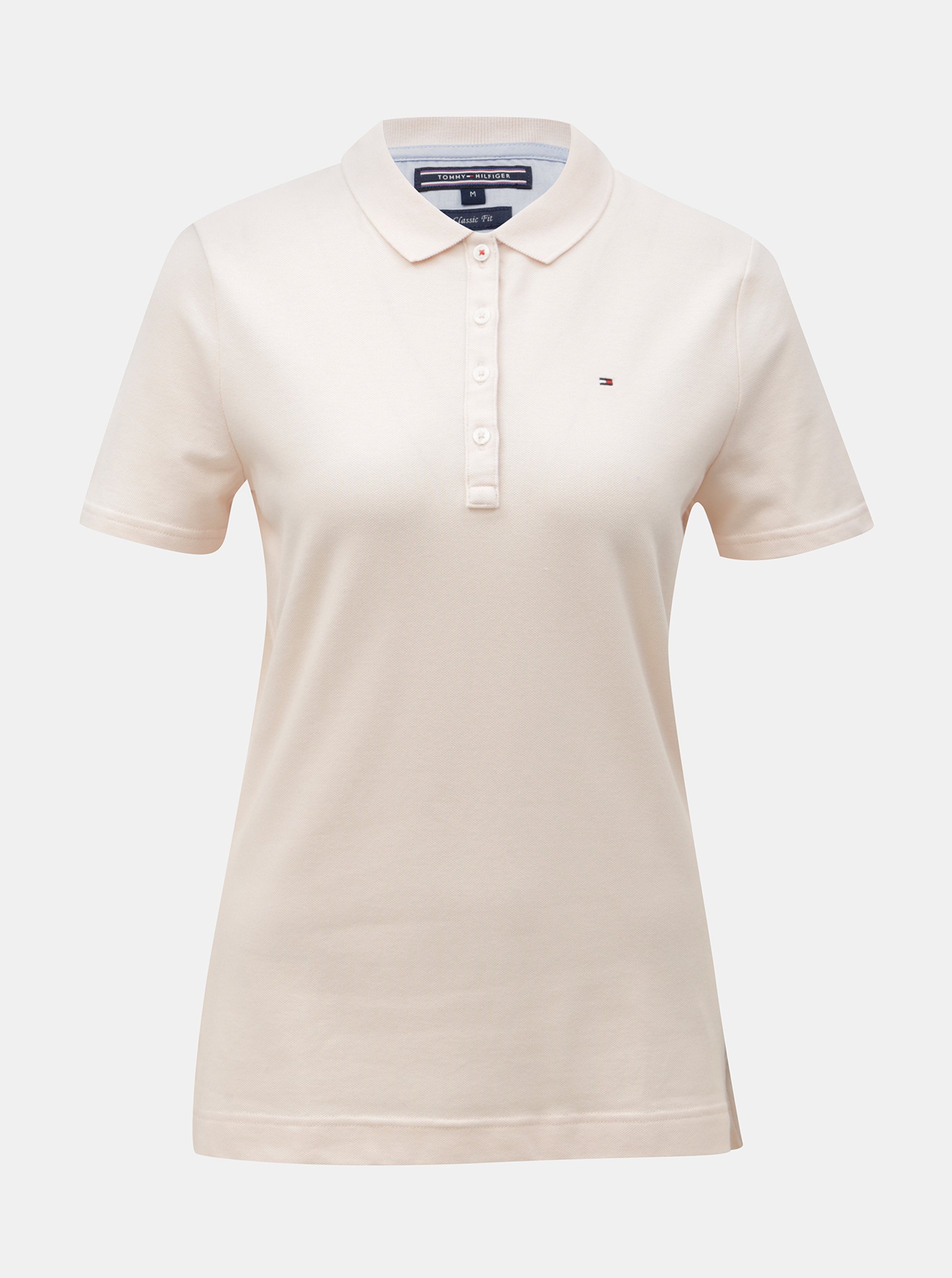 Světle růžové dámské polo tričko Tommy Hilfiger