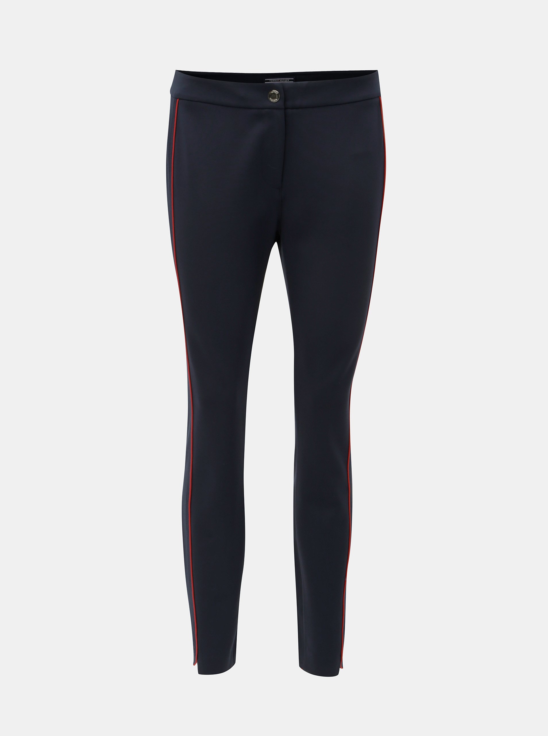 Tmavě modré dámské kalhoty s pruhy na boku Tommy Hilfiger Imogen