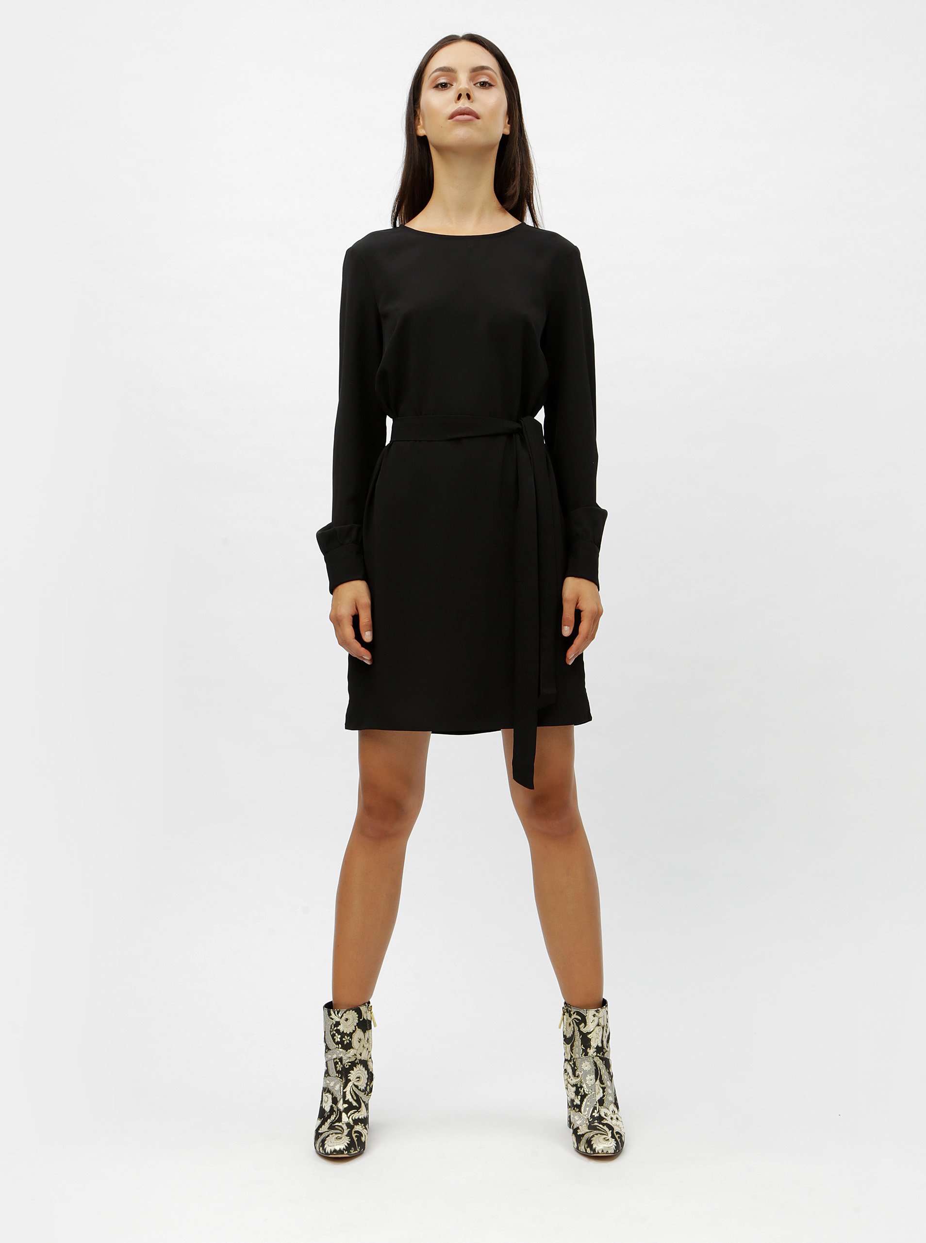 Černé šaty s dlouhým rukávem VERO MODA June