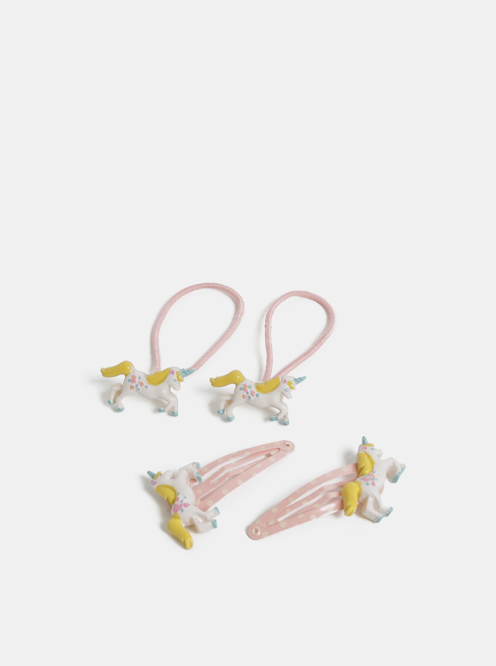 Růžová holčičí sada dvou gumiček a dvou sponek vlasů Cath Kidston