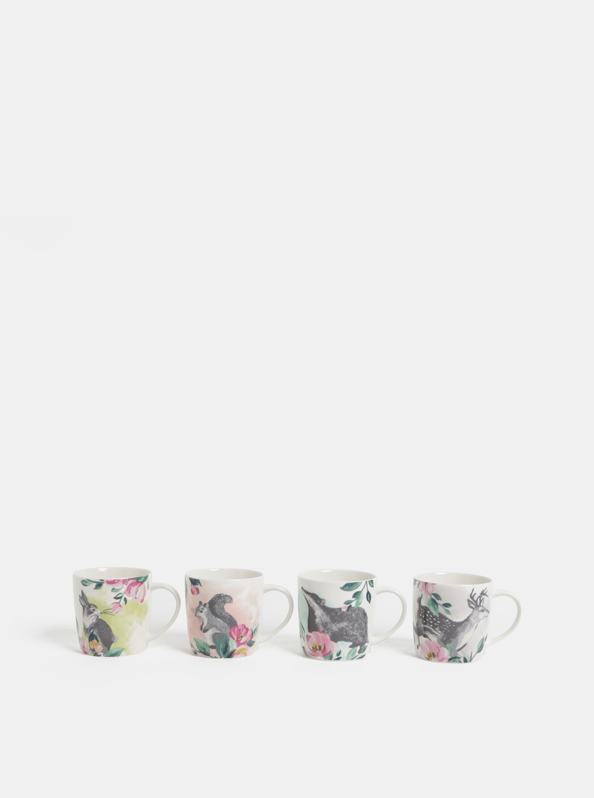 Sada čtyř hrnků s motivem lesních zvířat Cath Kidston 250 ml