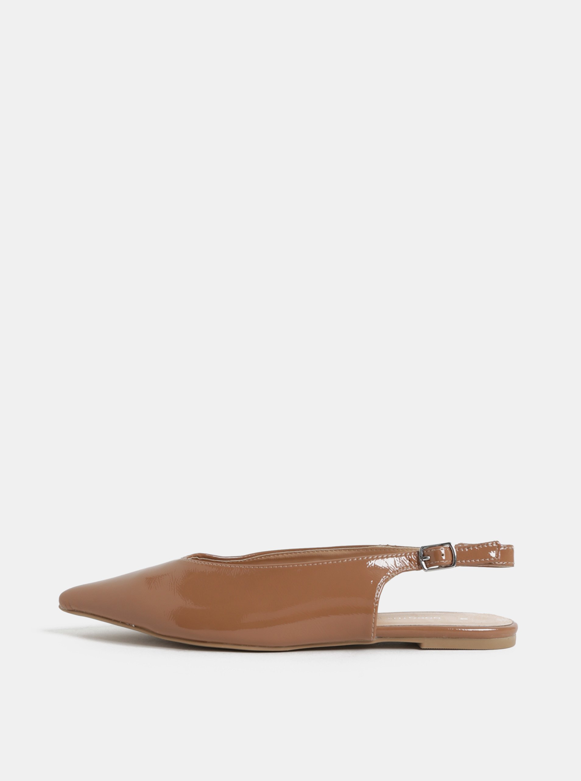 Béžové lesklé baleríny s otevřenou patou Dorothy Perkins Phantom