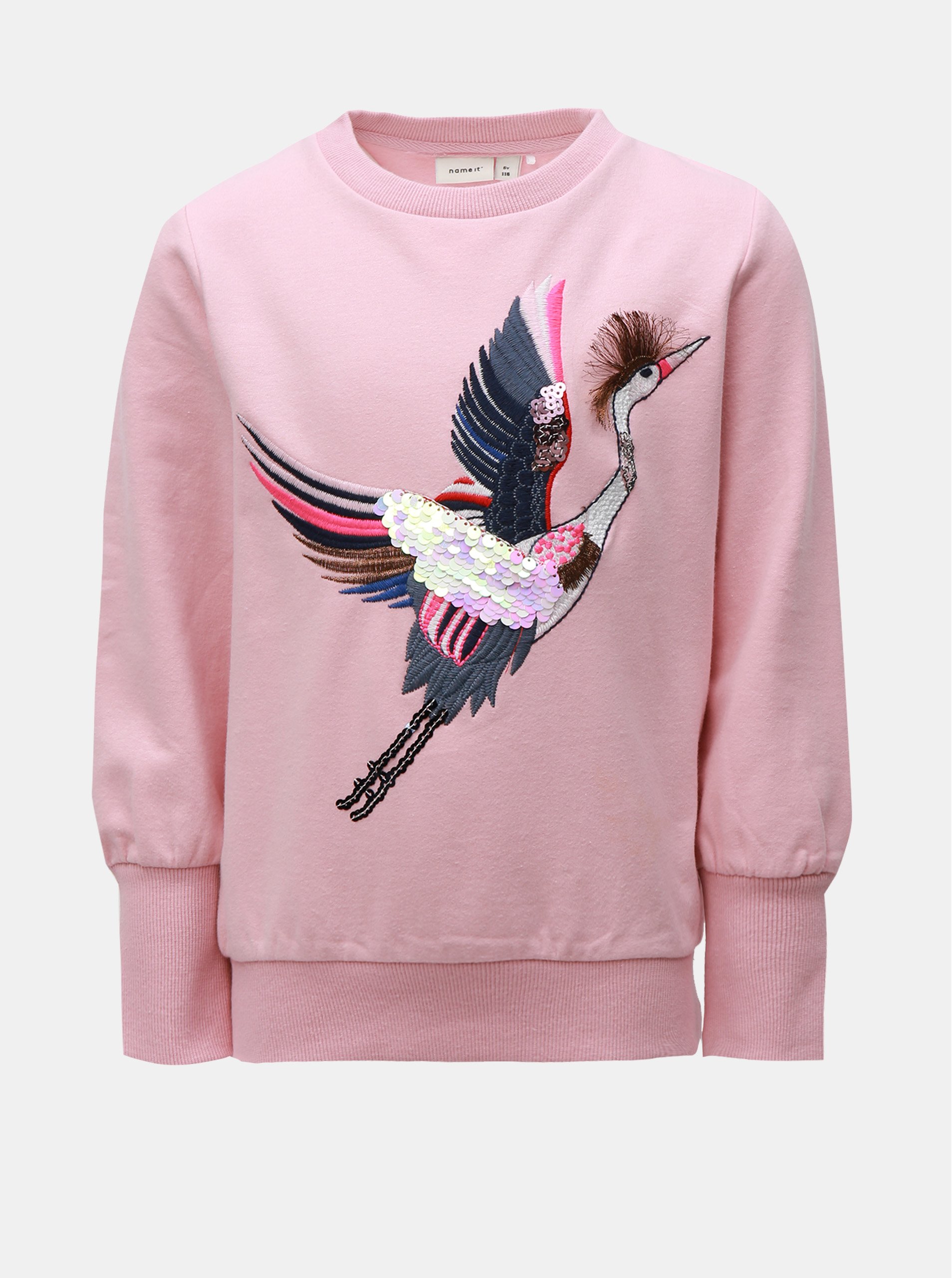 Růžová holčičí mikina s nášivkou Name it Nelly