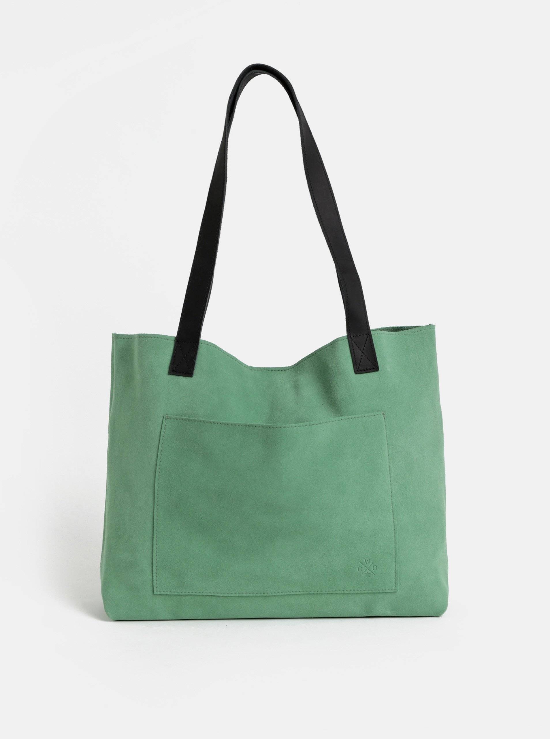 Světle zelený semišový shopper WOOX