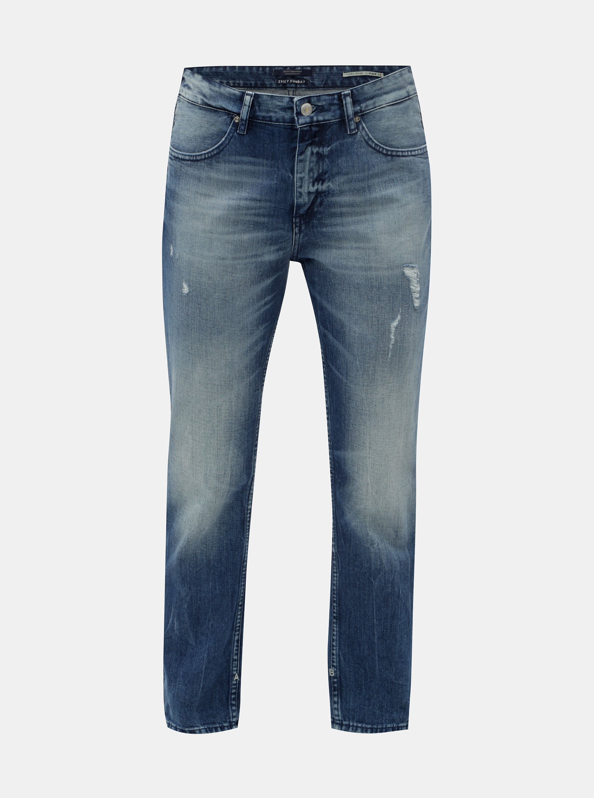 Modré dámské vyšisované boyfriend džíny Scotch & Soda
