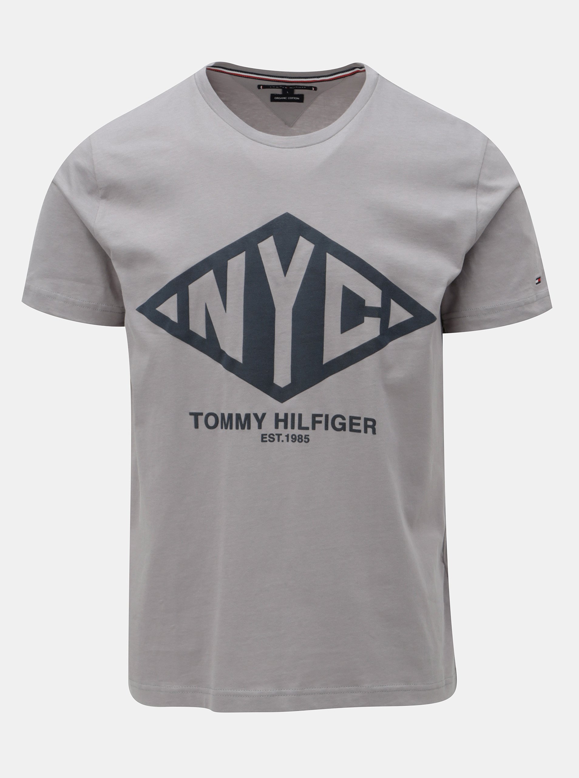 Šedé pánské tričko s potiskem Tommy Hilfiger Shear Tee