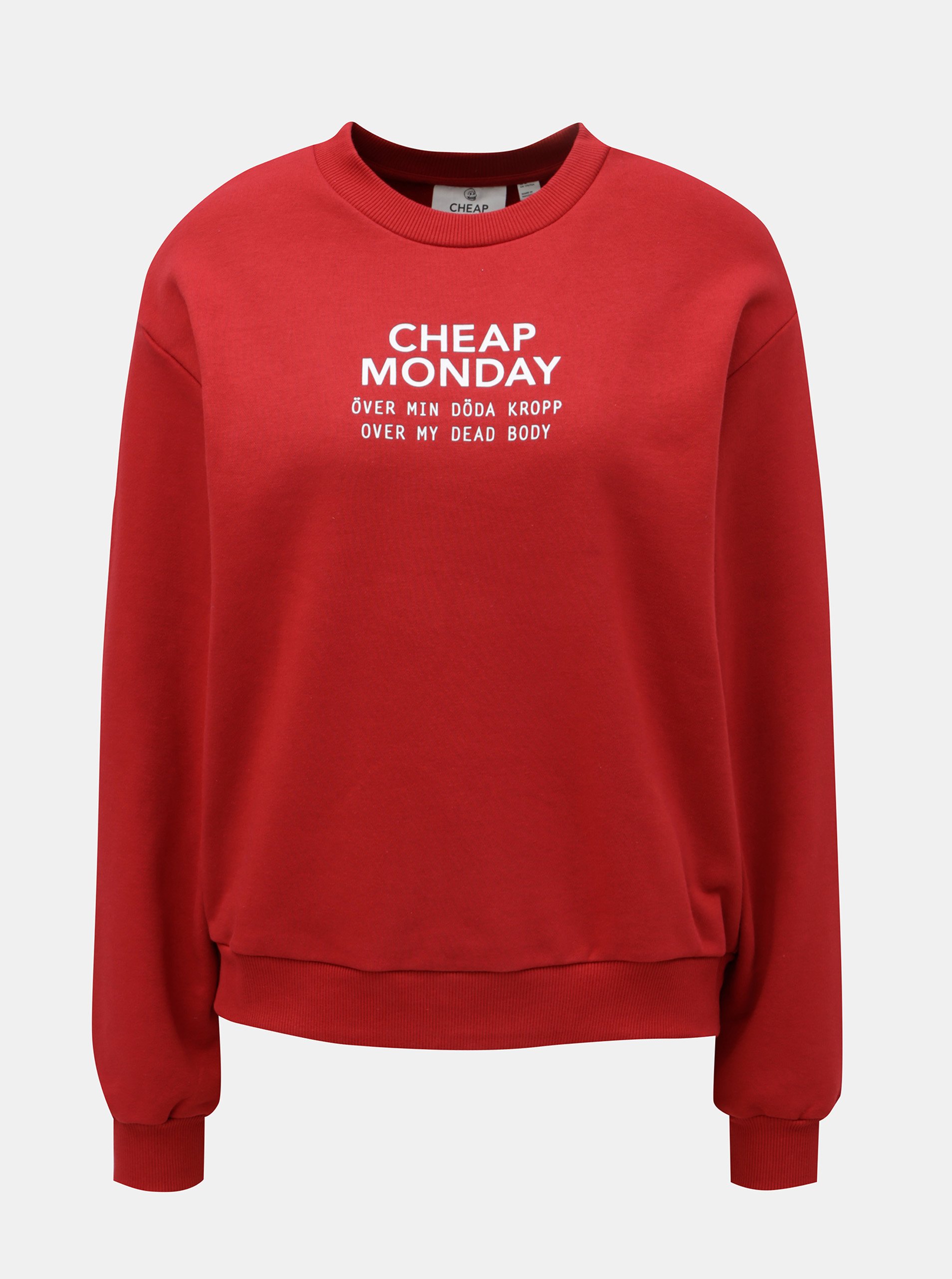 Červená dámská mikina s potiskem Cheap Monday