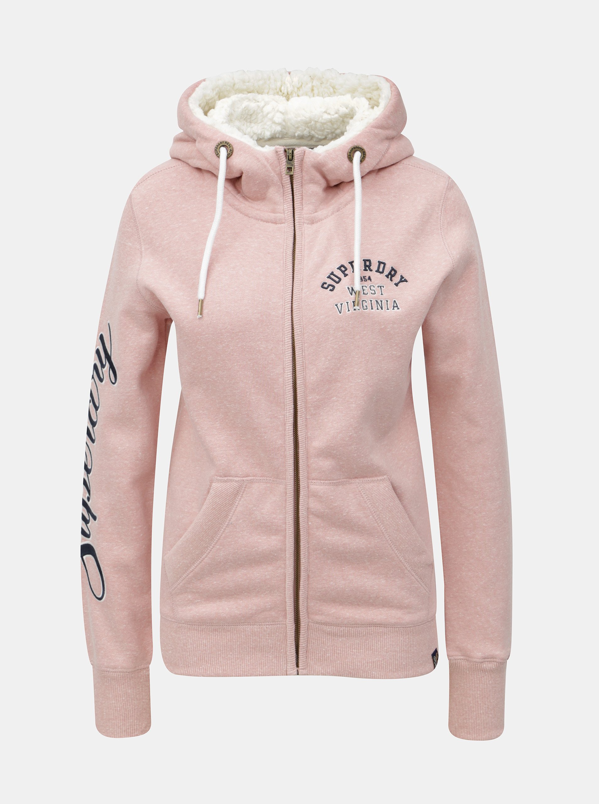 Růžová dámská mikina s kapucí Superdry
