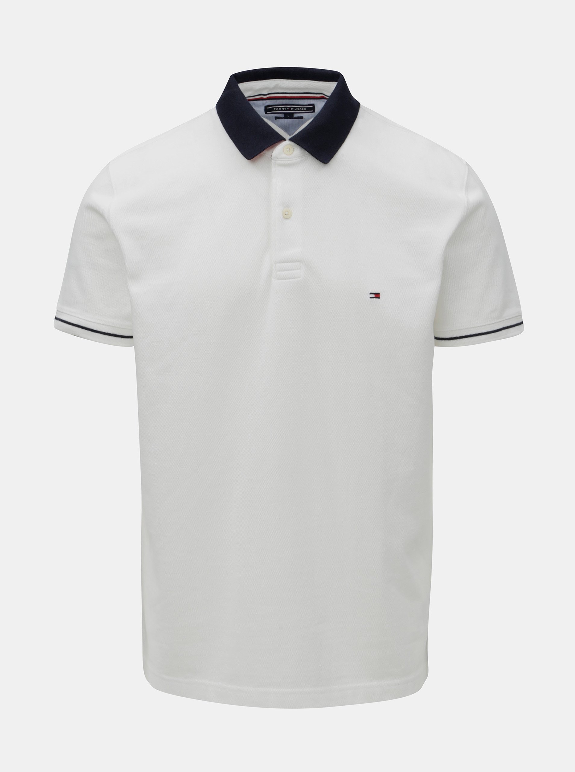 Bílé pánské regular fit polo tričko Tommy Hilfiger