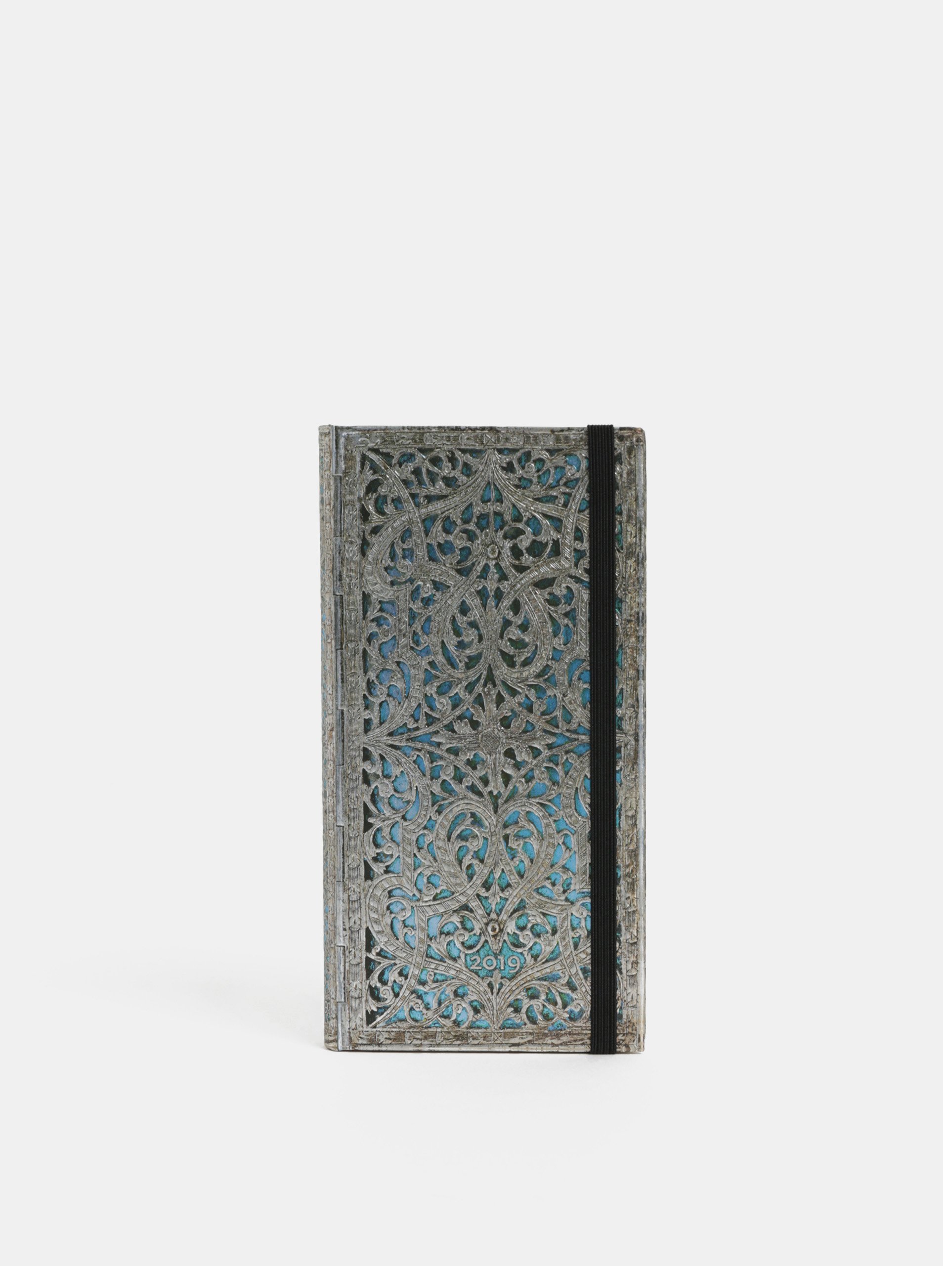Týdenní diář na rok 2019 v modré a stříbrné barvě Paperblanks