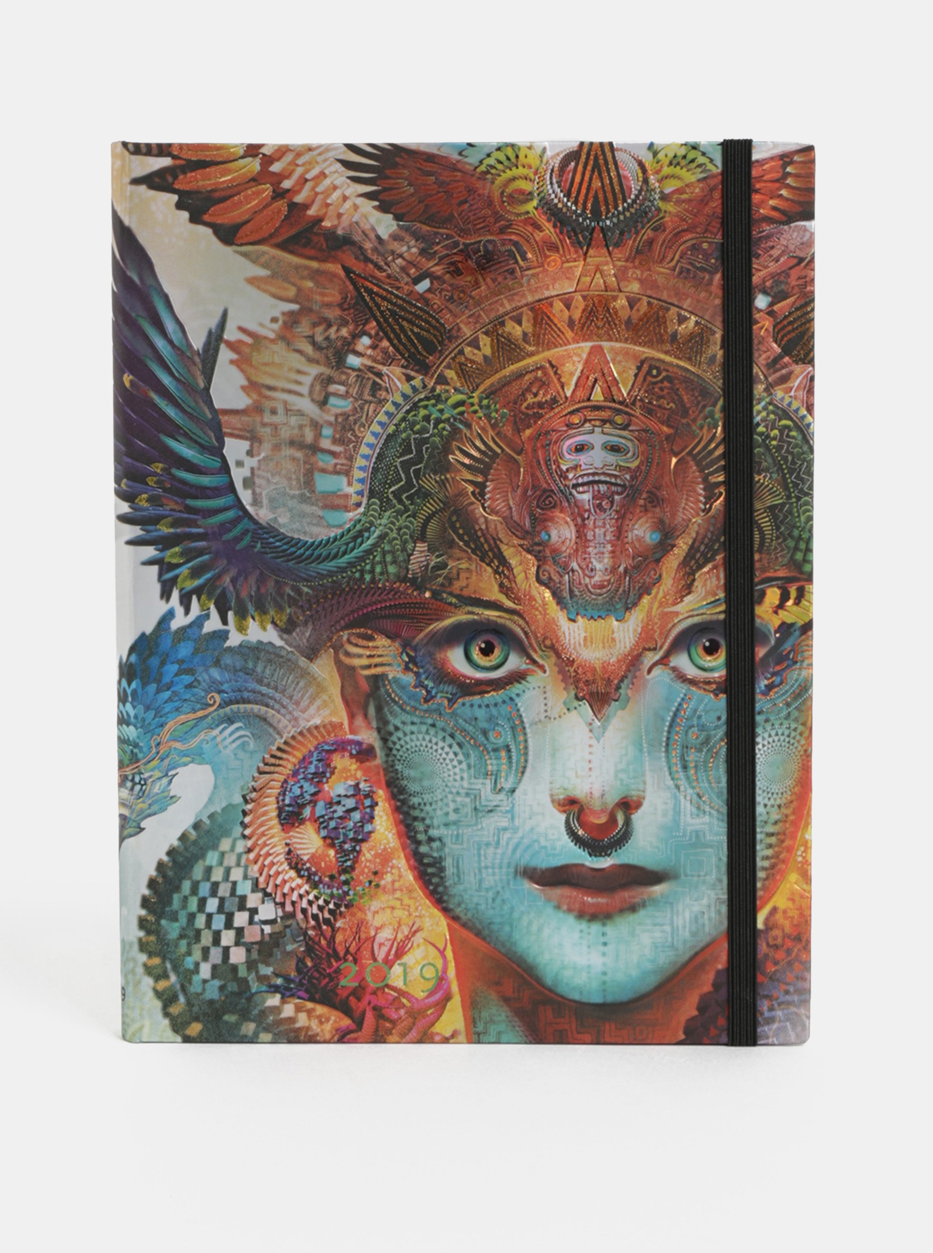 Modro-hnědý velký týdenní diář na rok 2019 Paperblanks Dharma Dragon