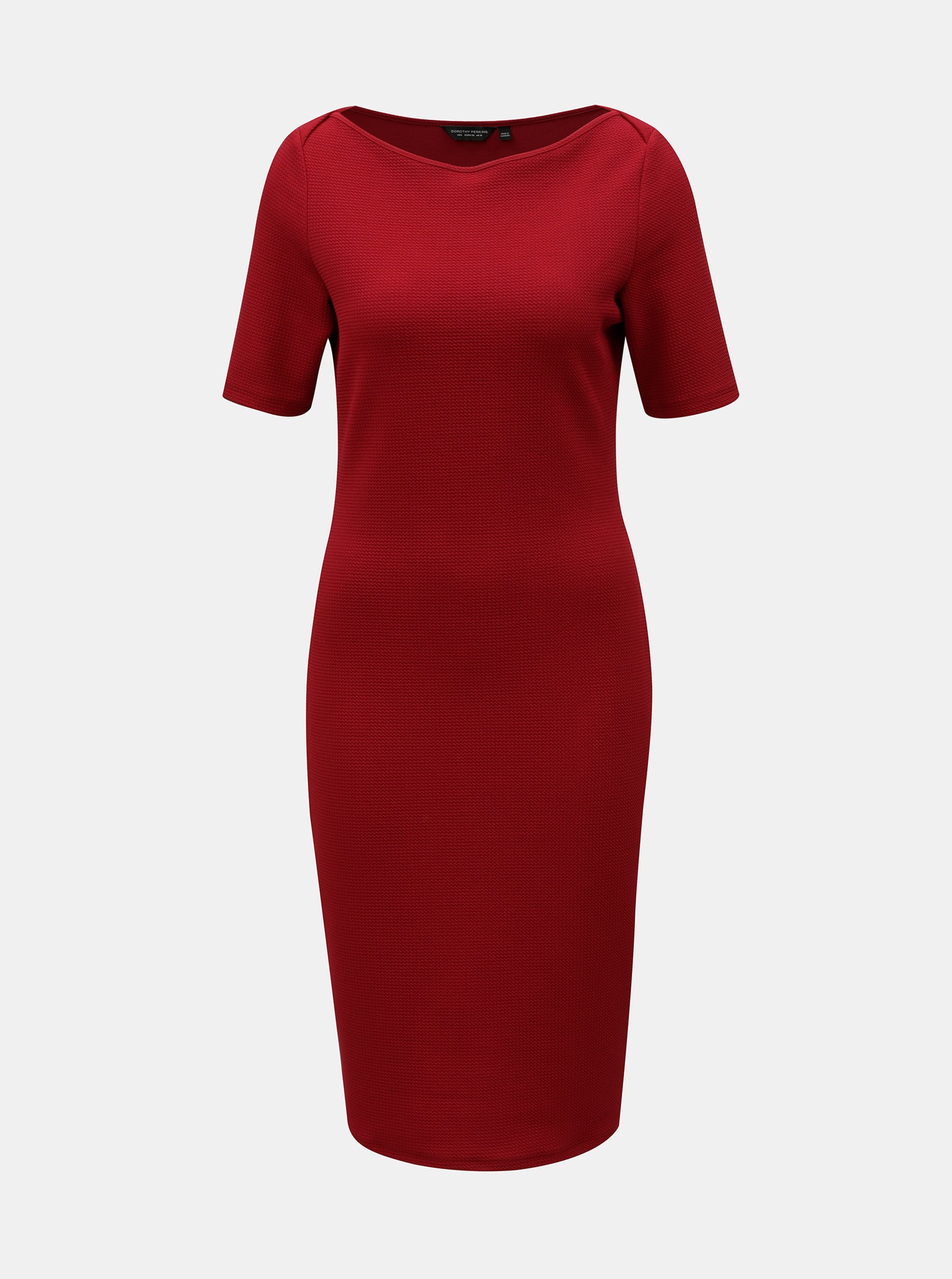 Červené šaty s krátkým rukávem Dorothy Perkins