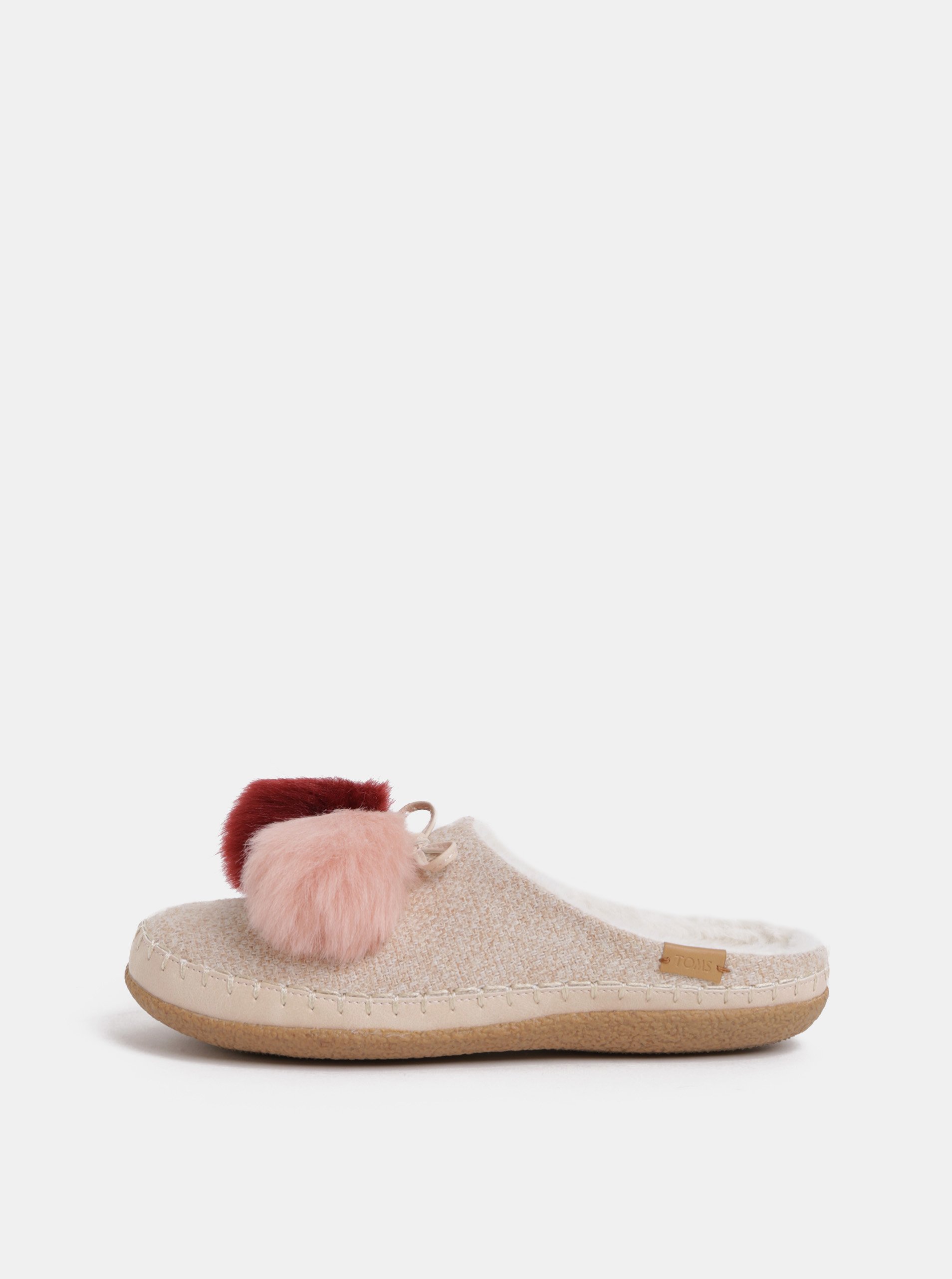 Růžové dámské papuče s bambulemi TOMS Ivy