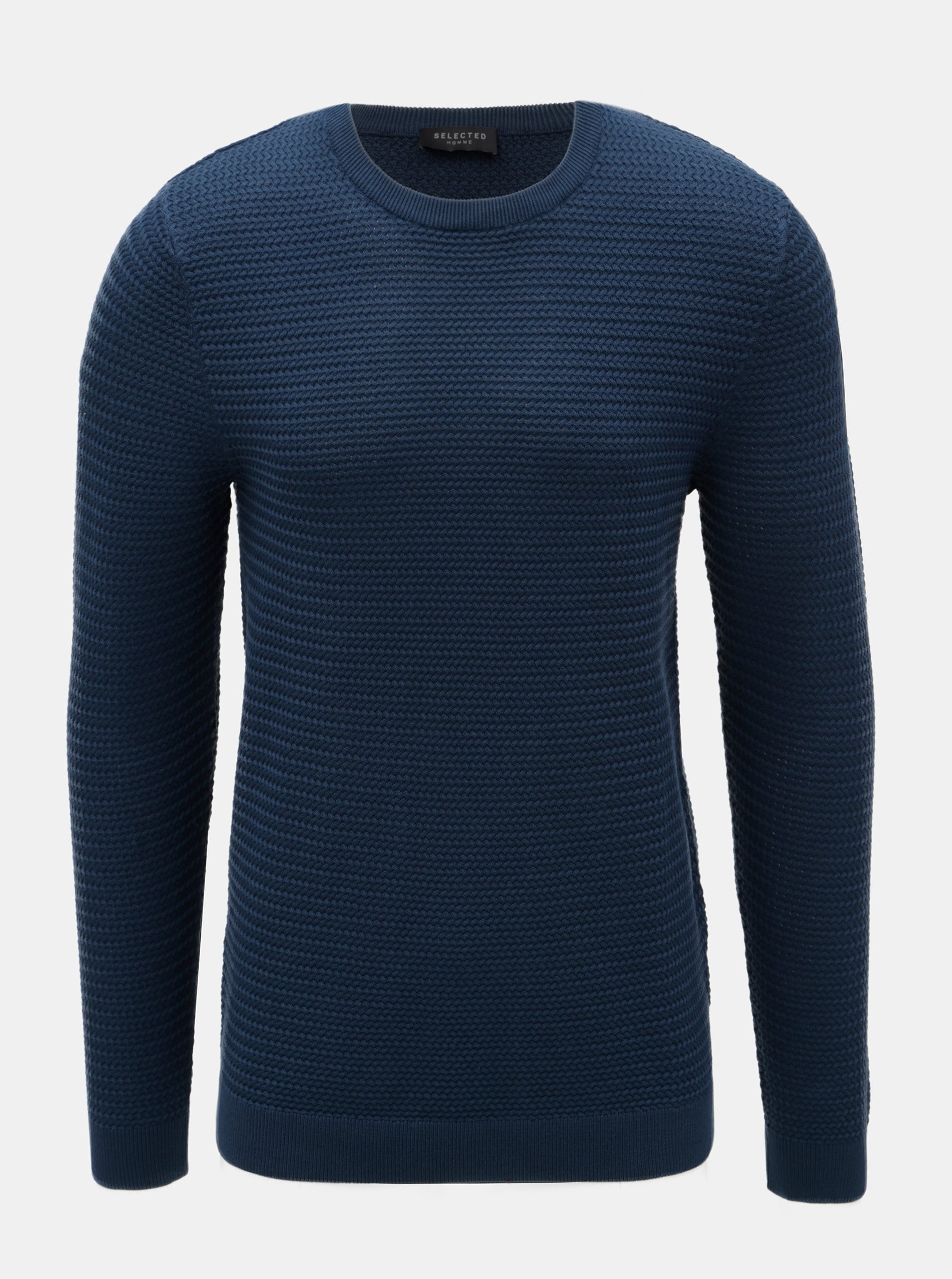 Modrý svetr z merino vlny Selected Homme
