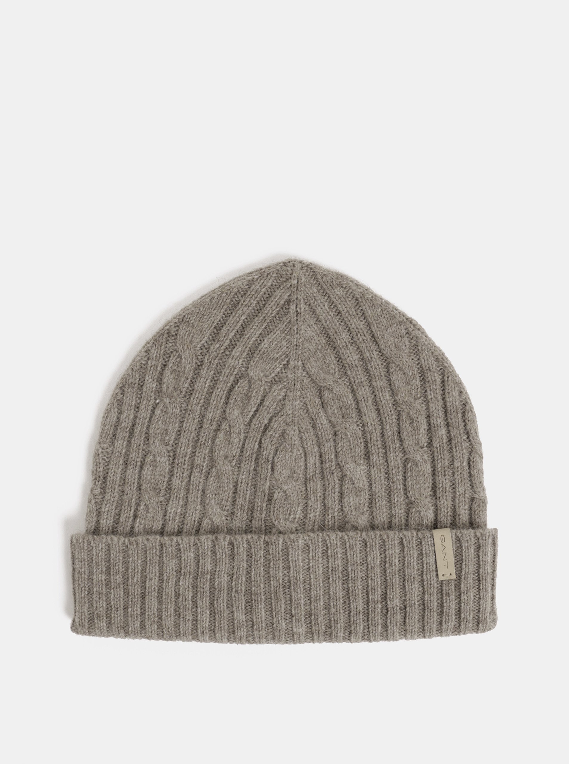 Hnědá dámská čepice s příměsí vlny GANT Cable Knit