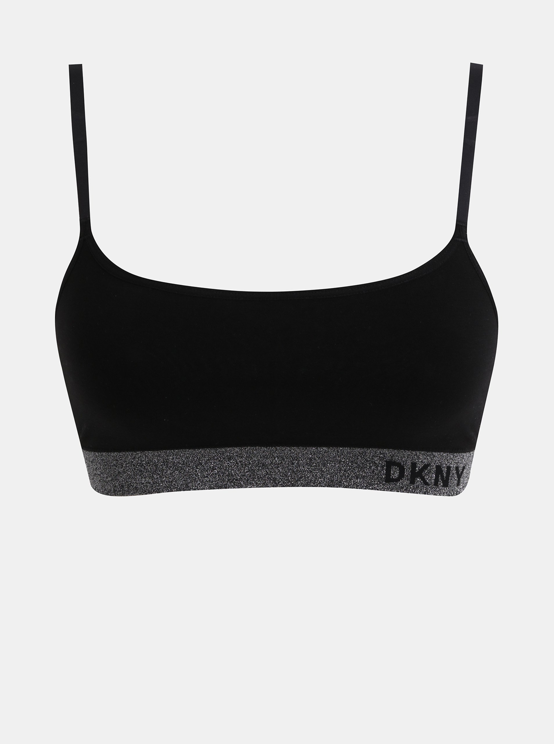 Černá podprsenka s třpytivým lemem DKNY