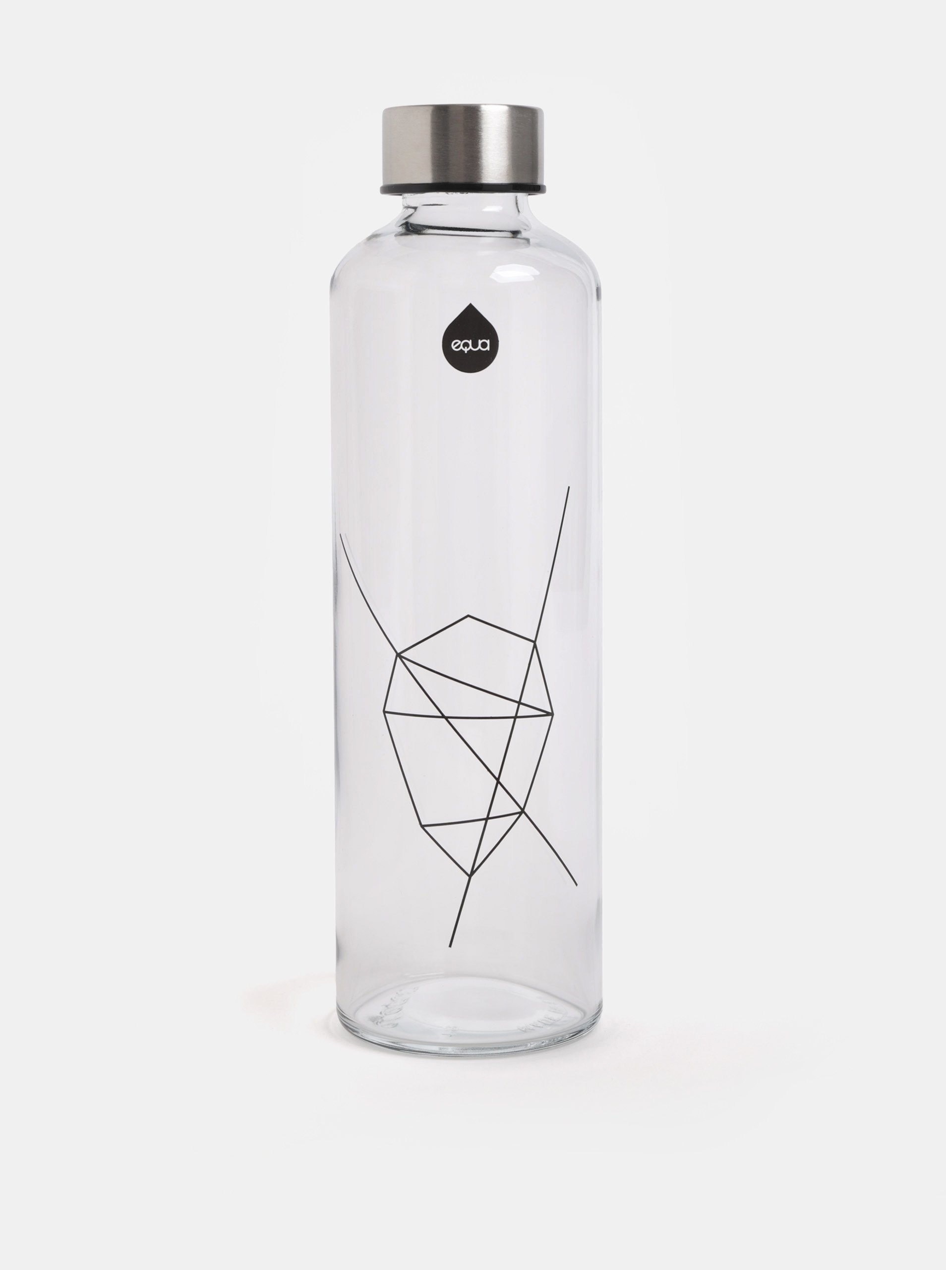 Skleněná lahev s víčkem ve stříbrné barvě EQUA 750 ml Equa