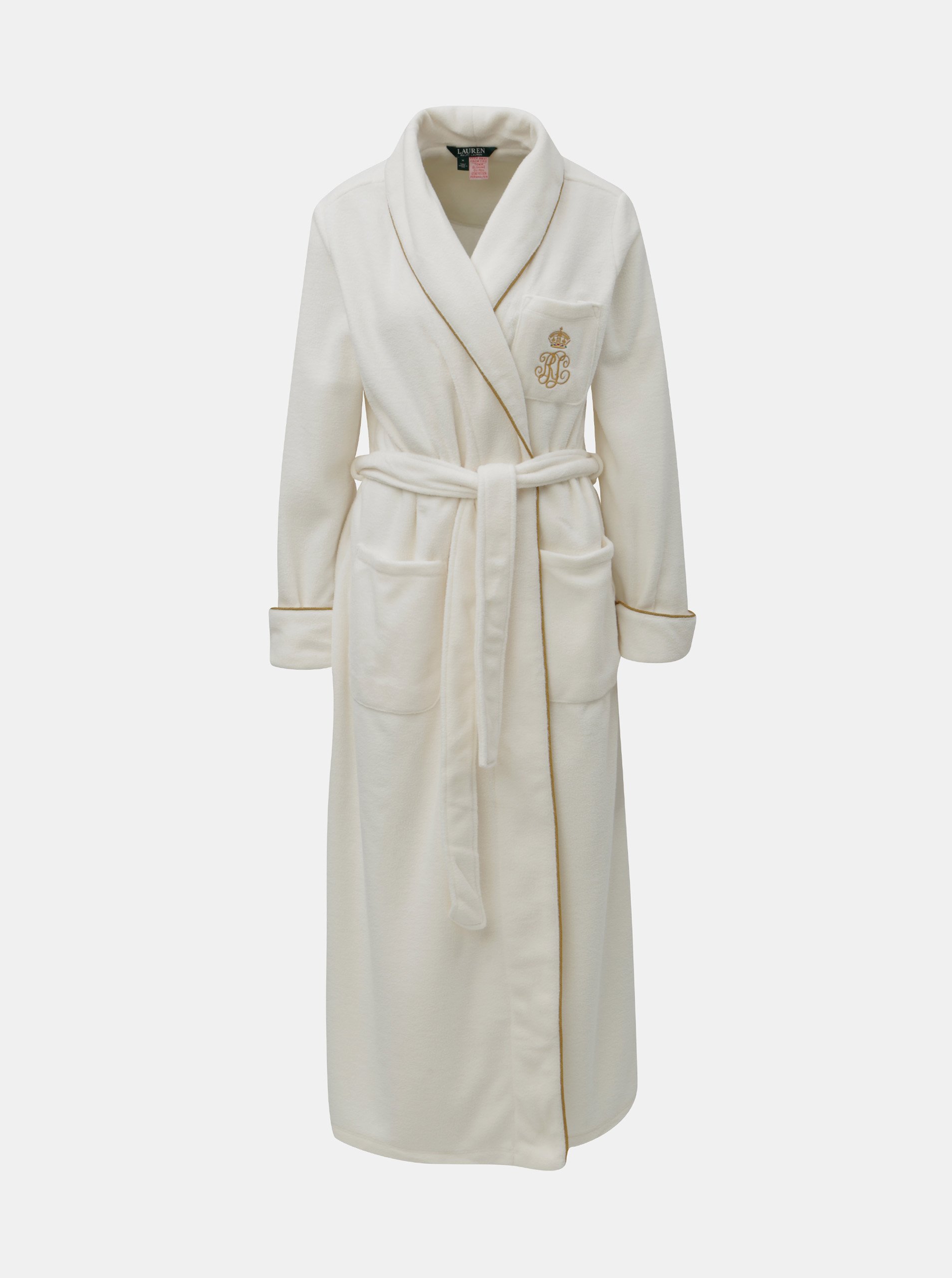 Halat De Baie Crem De Dama Cu Broderie Lauren Ralph Lauren Zoot Ro