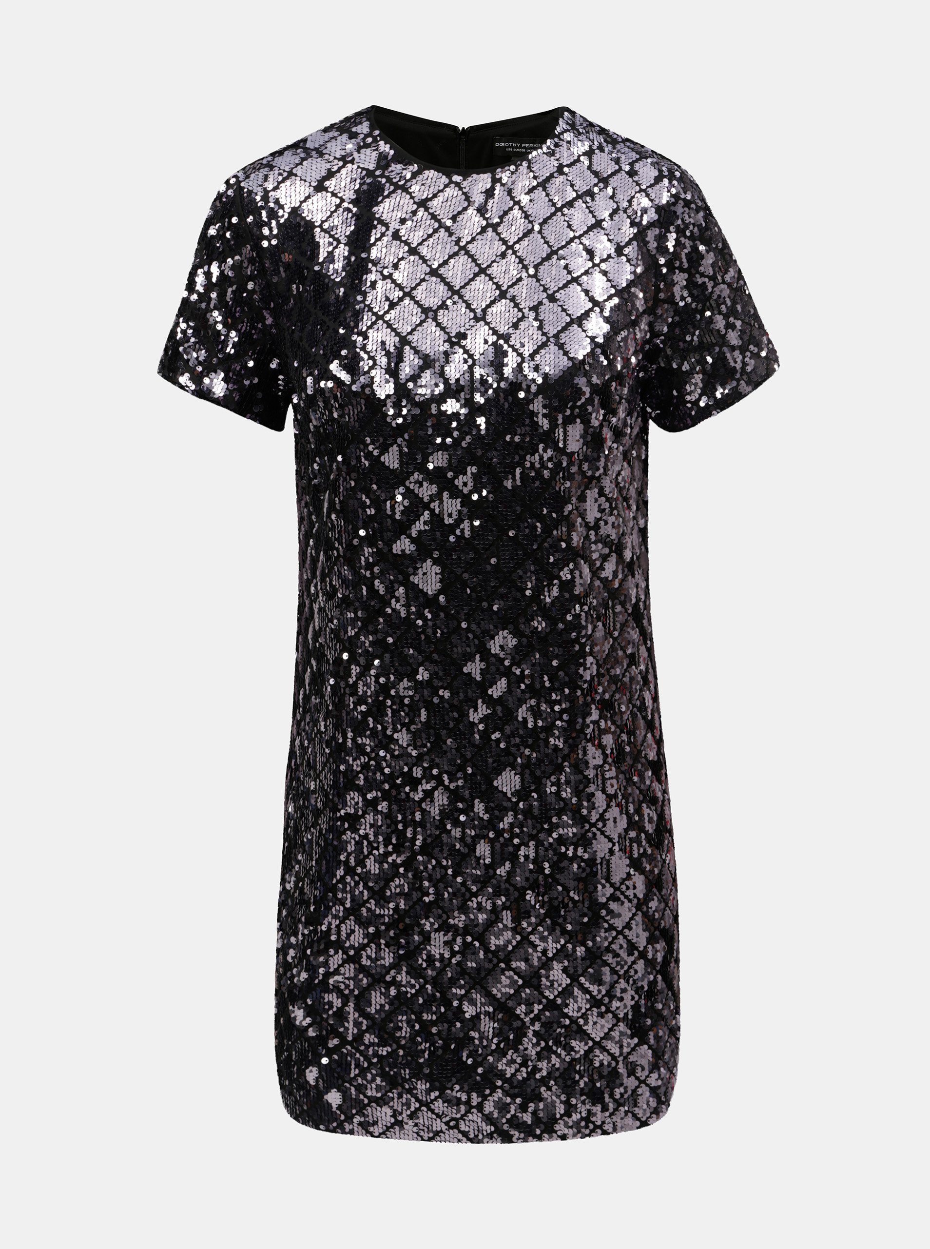 Fialové flitrované kostkované minišaty Dorothy Perkins
