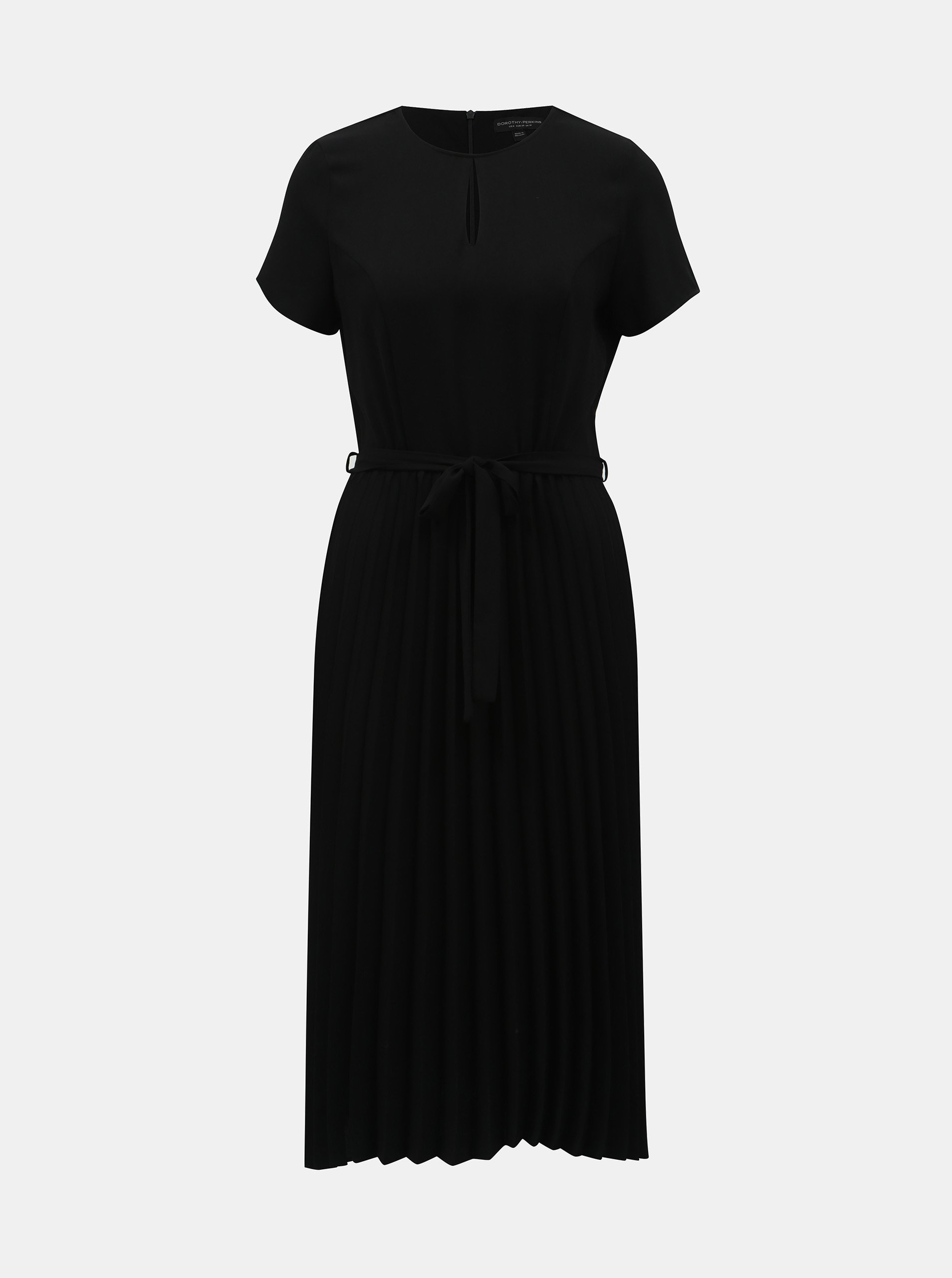 Černé plisované šaty s průstřihem Dorothy Perkins