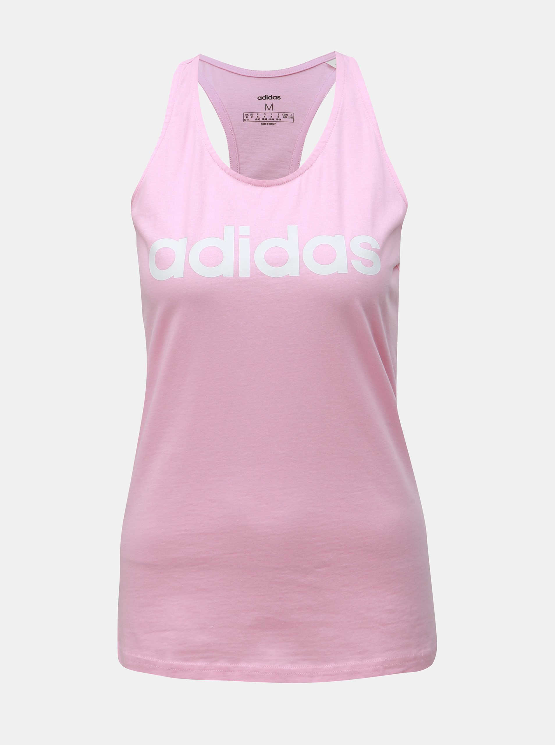 Růžové dámské tílko s potiskem adidas CORE