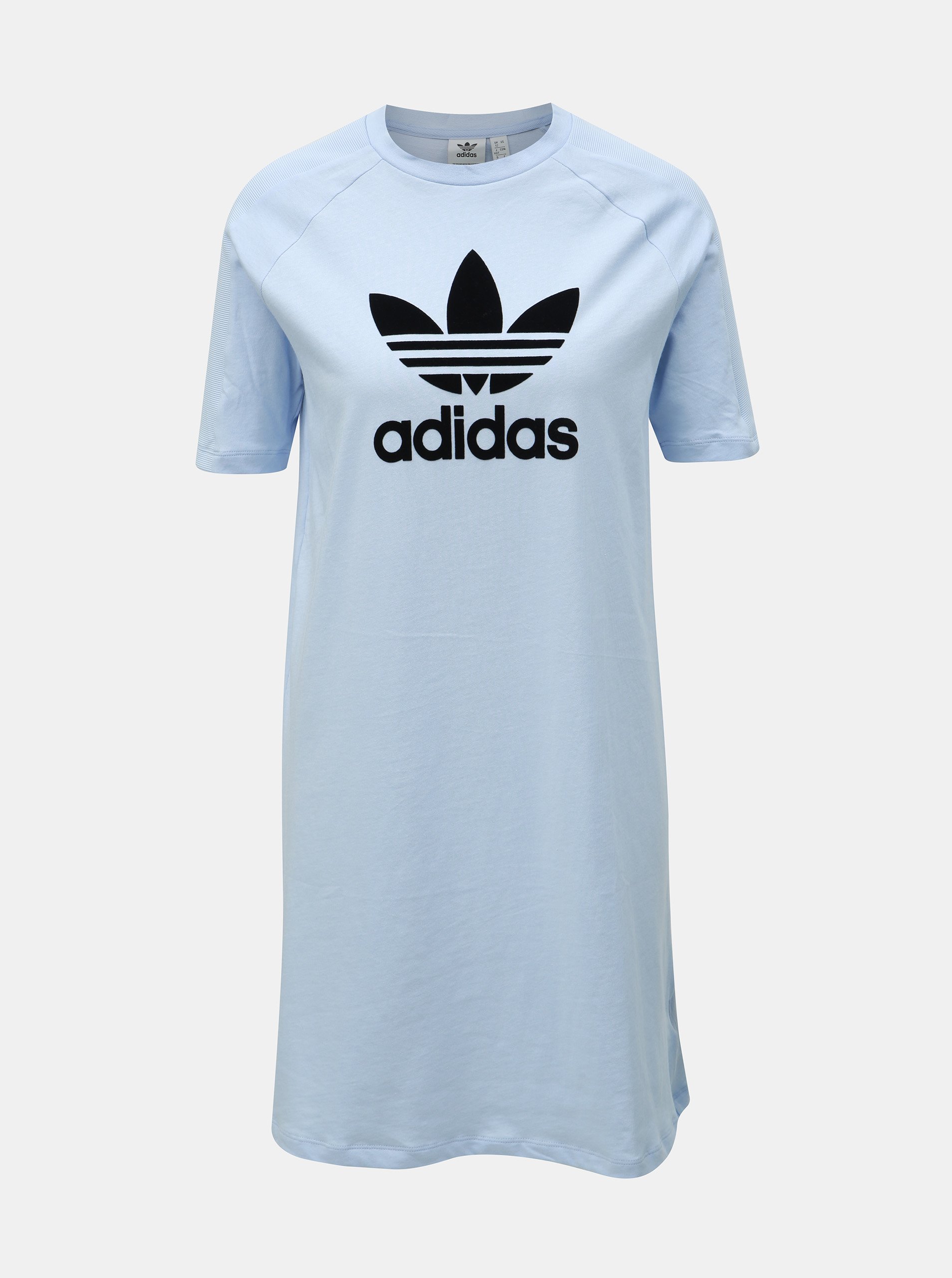 Světle modré šaty s potiskem adidas Originals Periwi