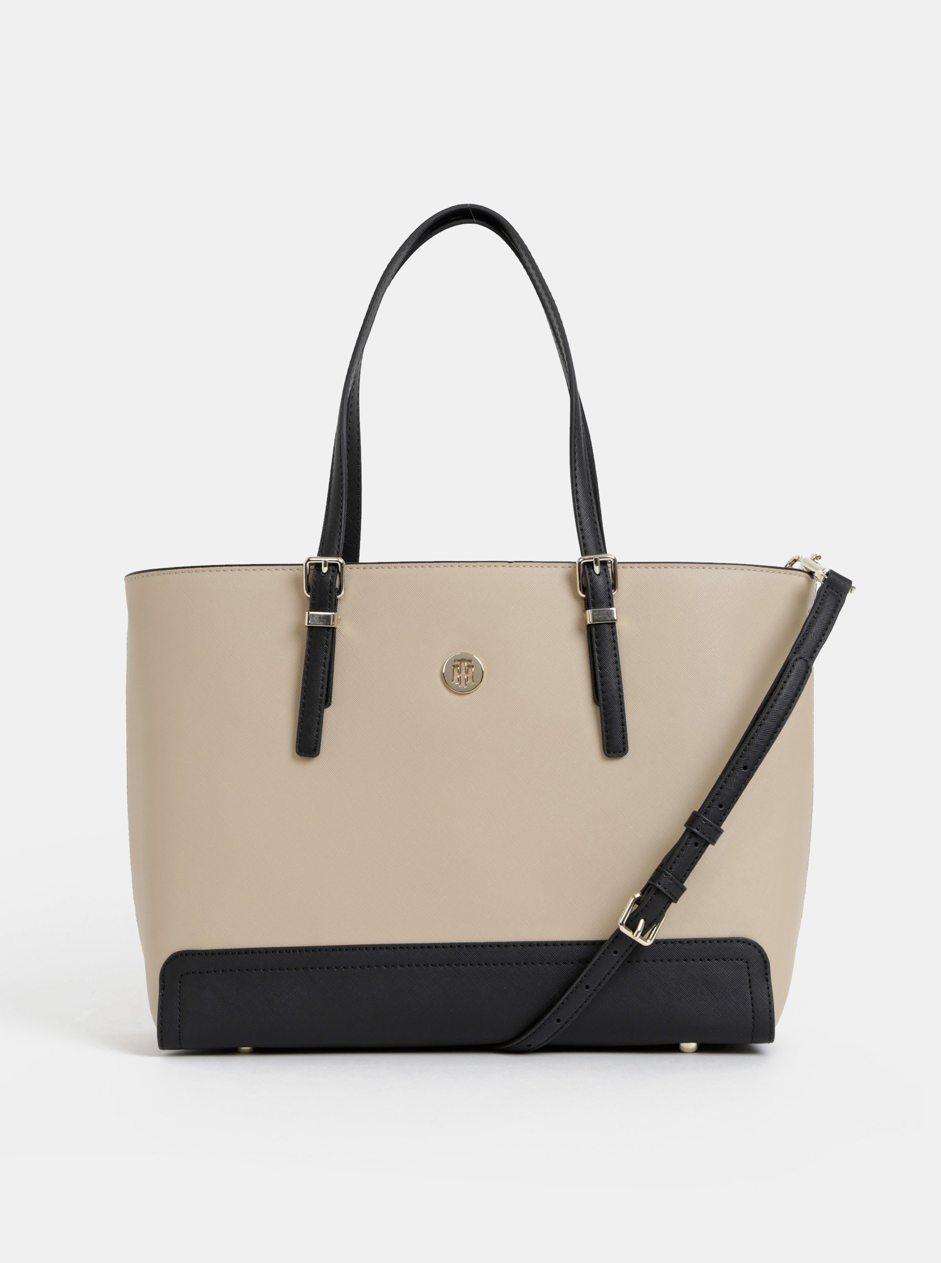 Béžová kabelka s odnímatelným pouzdrem na notebook Tommy Hilfiger Honey