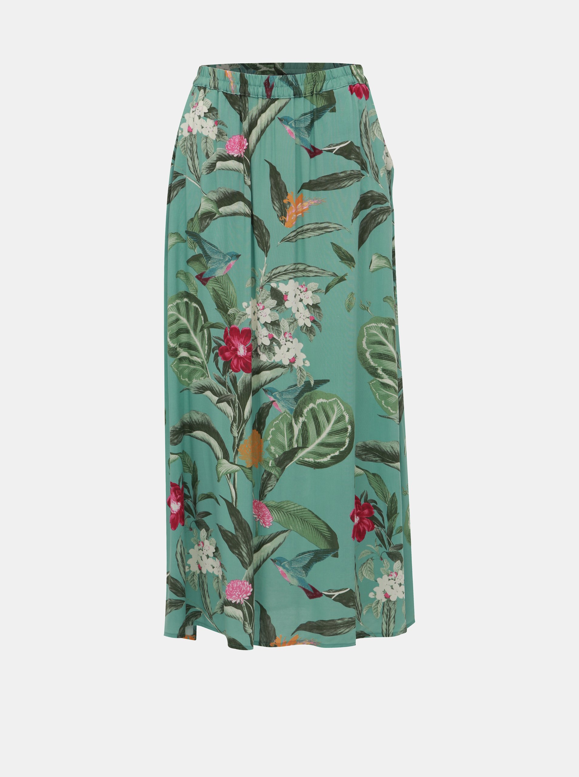 Zelená květovaná maxi sukně VERO MODA Simply